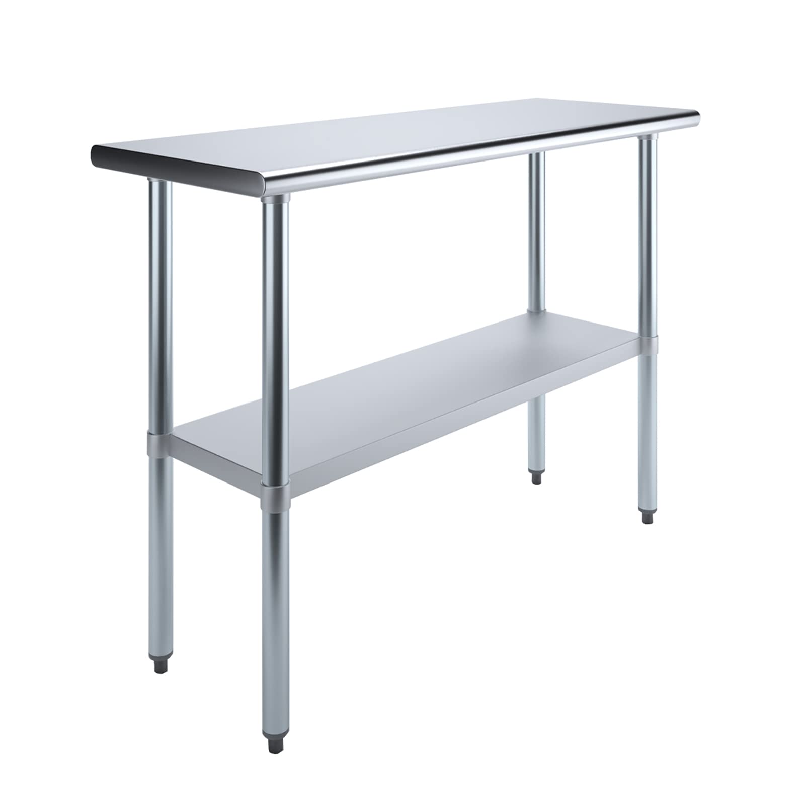 AmGood 18 x 48 Inch NSF Certified Stainless Steel Work Table - Heavy Duty Metal Kitchen Prep Table for Commercial Restaurants, Food Service & Home Use