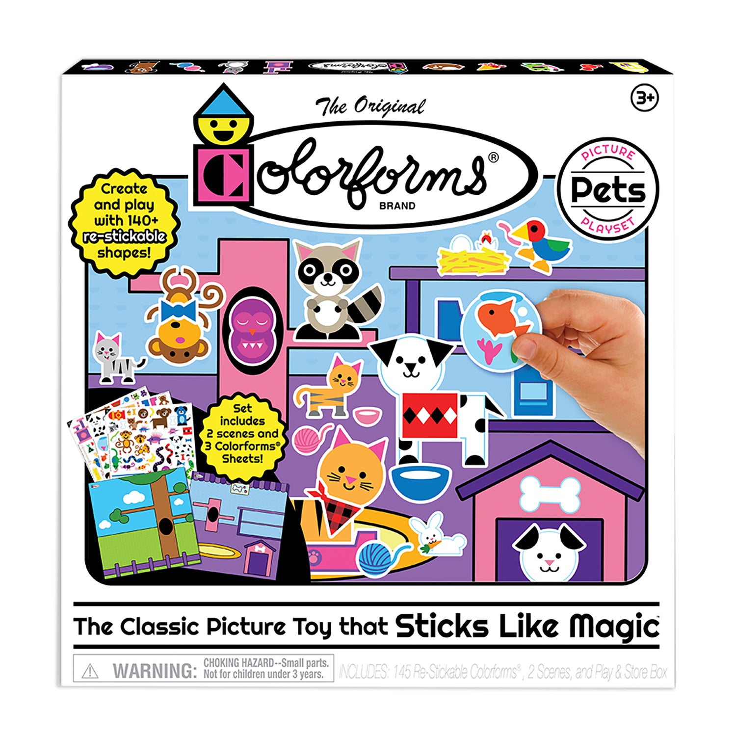 Colorforms Pets Picture Playset - Interactive Sticker Board for Kids | Creative Play & Learning Activity | Perfect for Home, Classroom & Travel