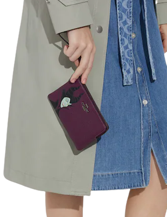 Coach Disney X Coach Corner Zip Wristlet with Maleficent Motif - Stylish Crossbody Bag for Women, Perfect for Parties, Travel & Everyday Use