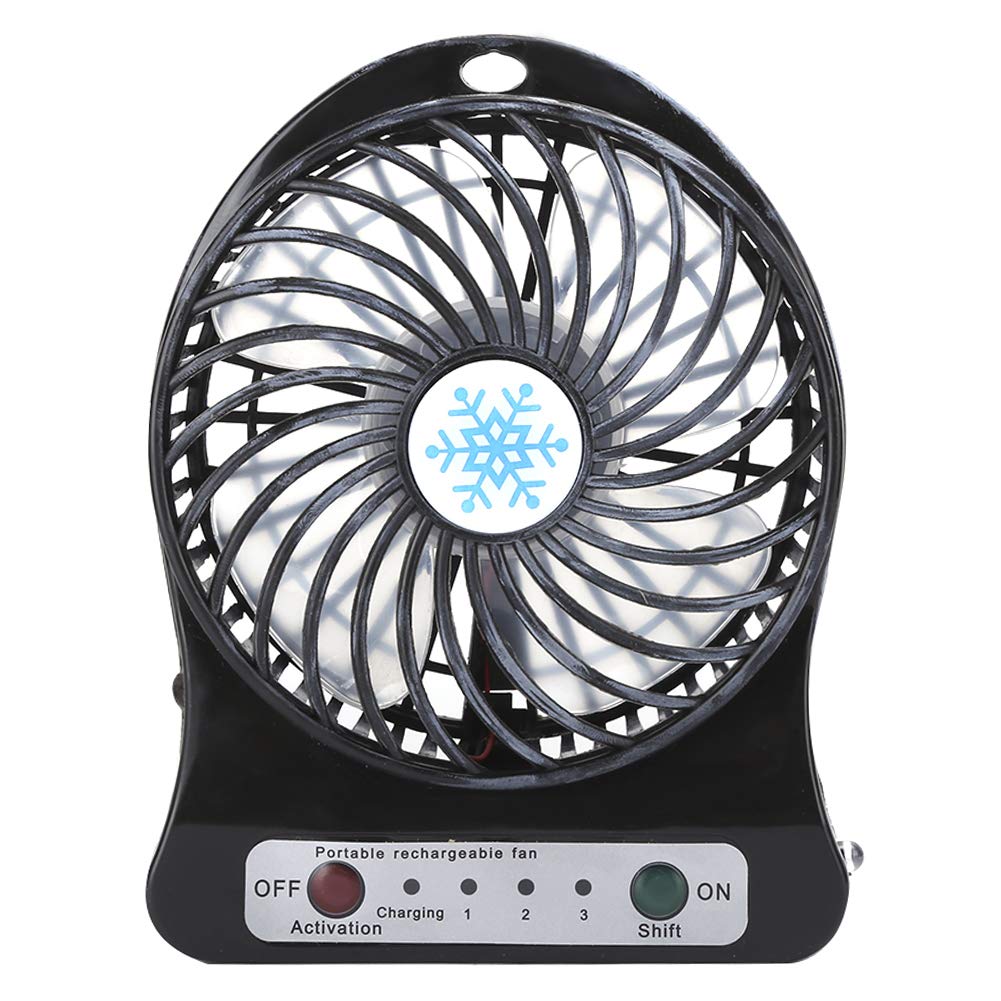 Durable ABS USB Desk Fan - Portable Air Circulator for Home, Office, Bedroom & Outdoor Use | Black Cooling Fan for Personal Space & Workspace