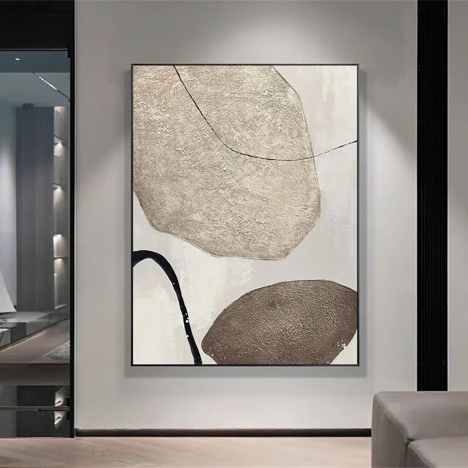 Abstract Tranquility Art Painting - Modern Wall Decor for Living Room, Bedroom & Office - Handmade Canvas Artwork #WS161