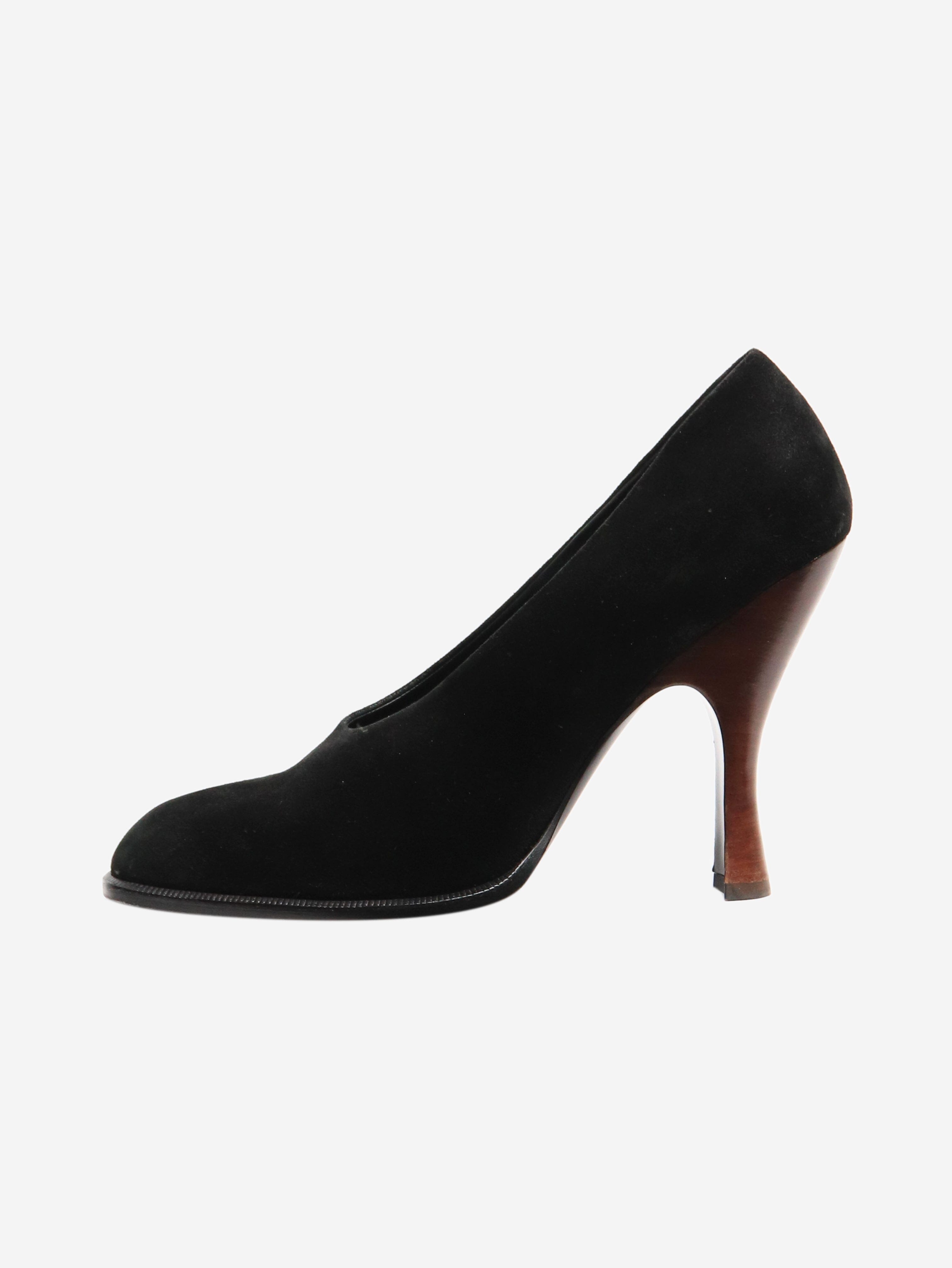 Black Suede Pumps Women's Size EU 40 (US 10) - Elegant High Heels for Office, Party & Evening Wear