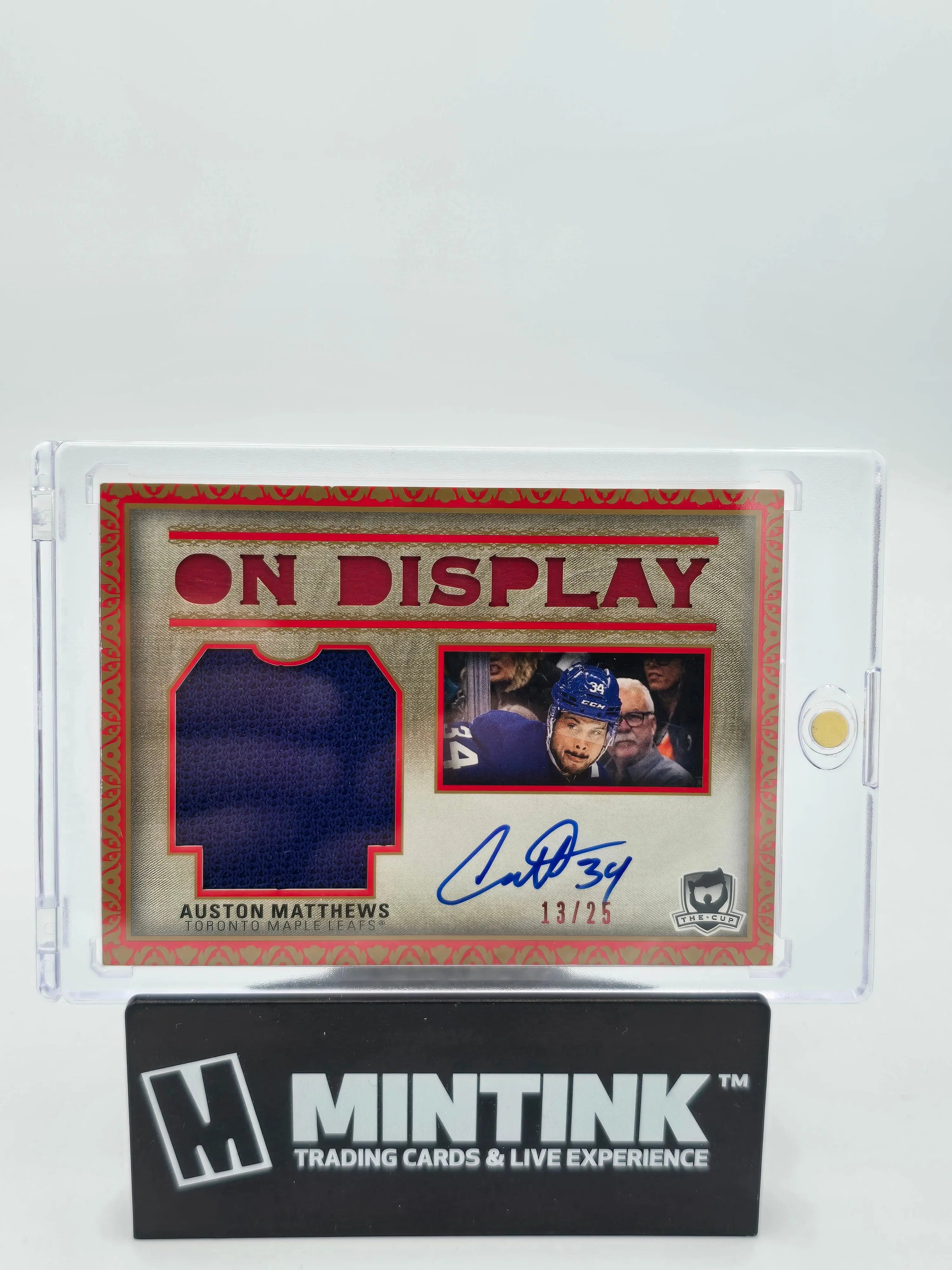 2022-23 Upper Deck The Cup Auston Matthews On Display Jumbo Patch Auto /25 Hockey Card - Rare Collectible for NHL Fans & Sports Memorabilia Enthusiasts - Perfect for Display Cases, Trading, and Investment Collections