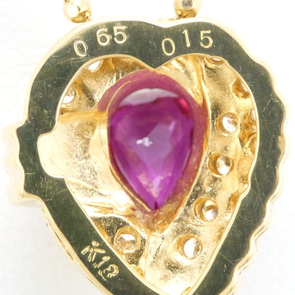 18K Yellow Gold Ruby and Diamond Necklace for Women - Elegant Pendant Jewelry Gift for Anniversary, Valentine's Day & Special Occasions