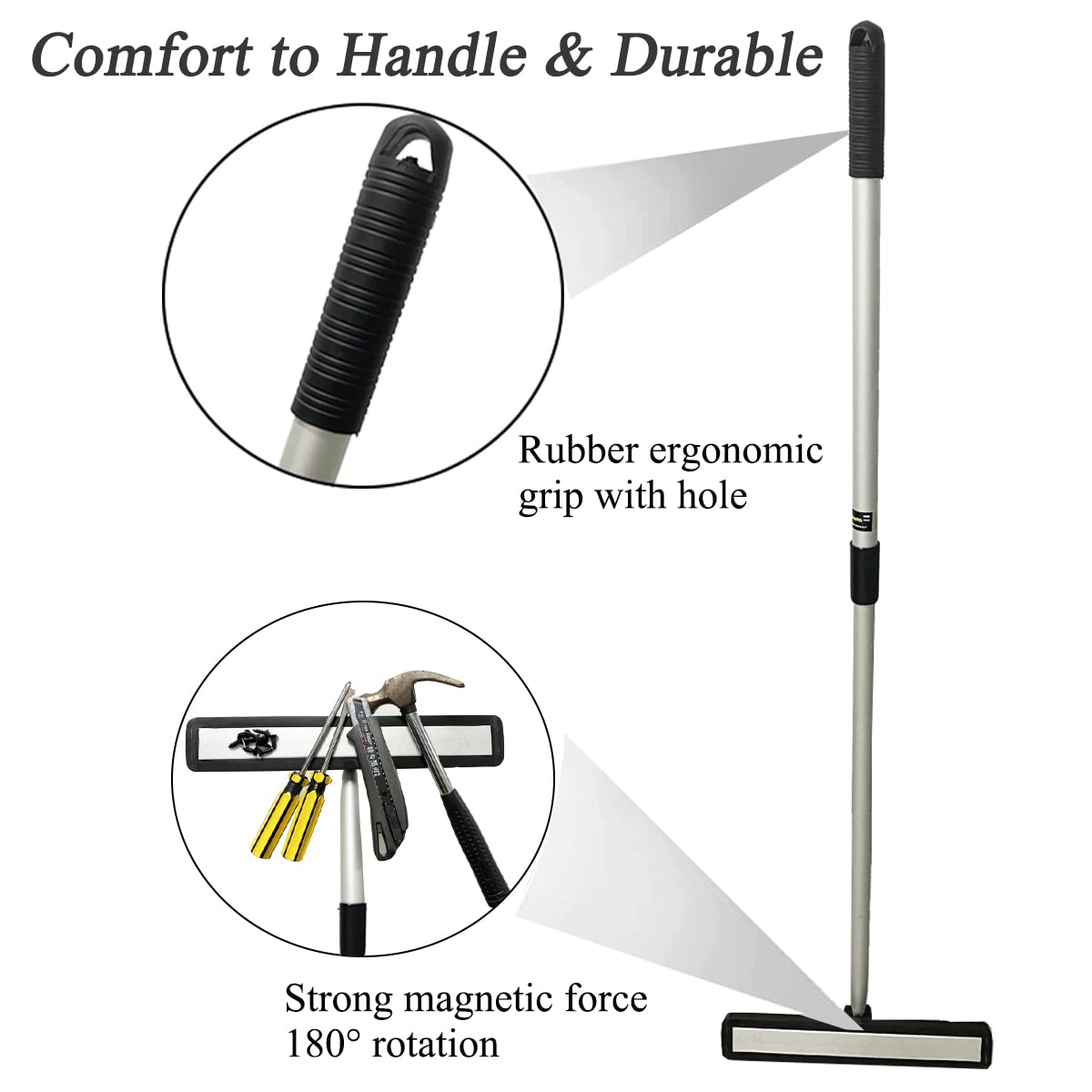 Heavy Duty Telescoping Magnet Pickup Tool - 16LB Pull Strong Magnetic Sweeper with 28