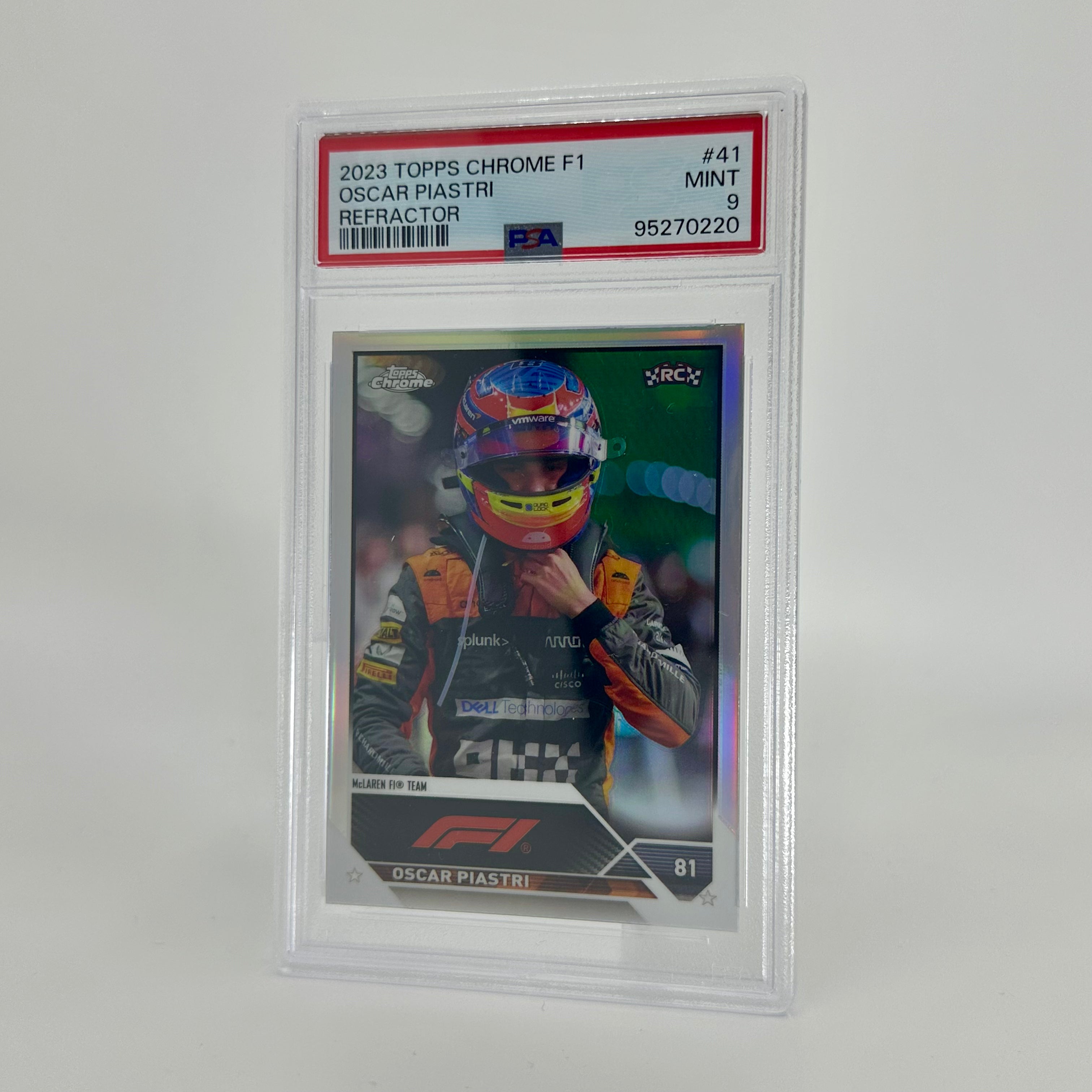 2023 Topps Chrome Oscar Piastri #41 PSA 9 Refractor Rookie Card - Perfect for Collectors, Trading & Sports Memorabilia Displays