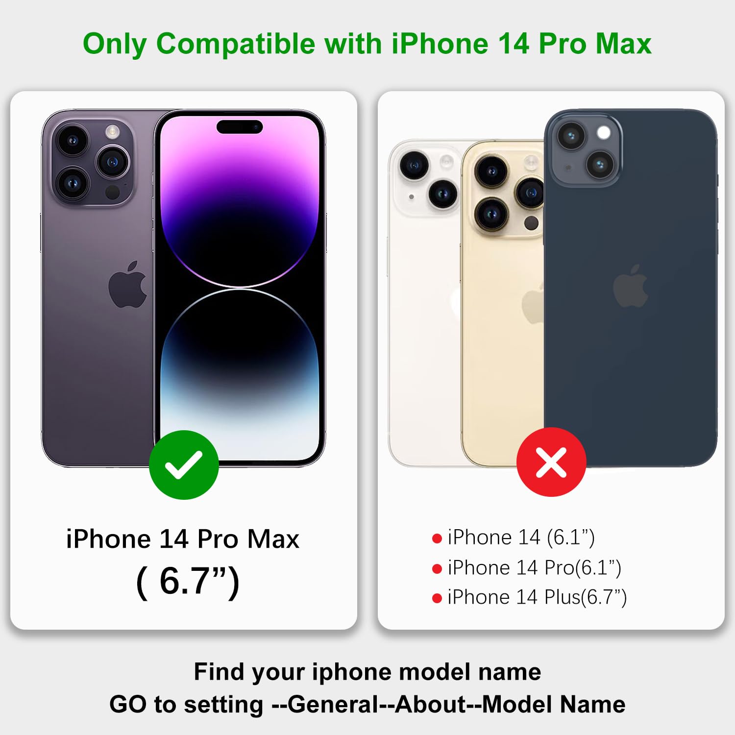 Premium Leather iPhone 14 Pro Max Wallet Case with Card Holder & Detachable Crossbody Strap - Zipper Pocket Protective Phone Cover for Women (Black) | Perfect for Travel, Shopping & Everyday Use