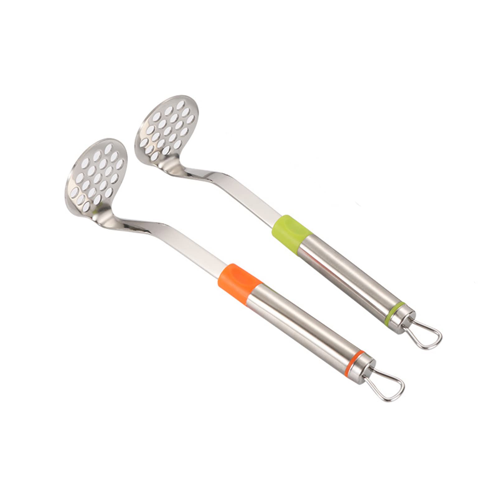 2 PCS Stainless Steel Potato Masher - Heavy Duty Kitchen Tool for Mashing Potatoes, Vegetables & Fruits - Perfect for Mashed Potatoes, Baby Food & Baking Prep