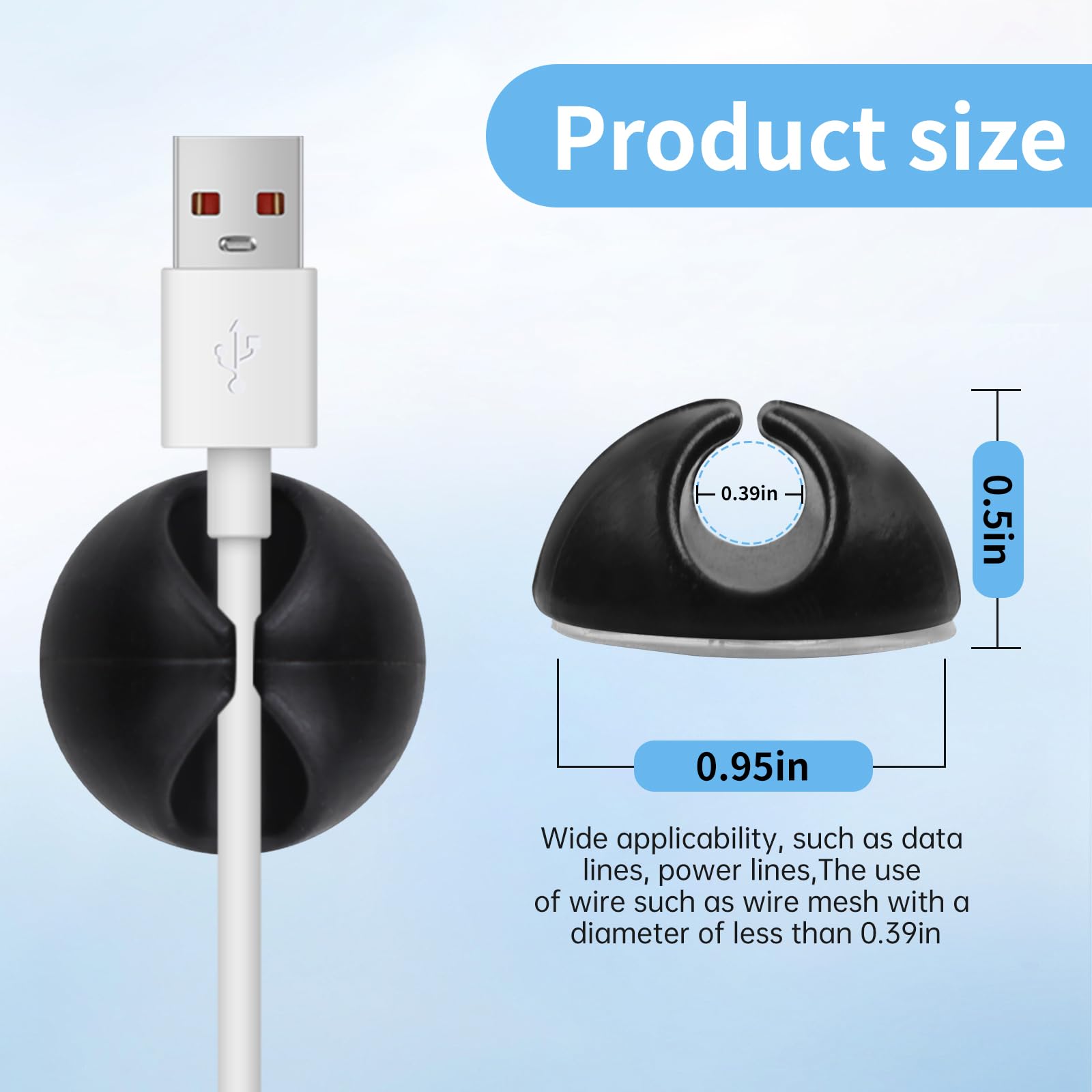 **Cord Organizer for Nightstand & Desk - 10pcs White & Black Cable Clips - Perfect for Phone Charger, Computer, Home & Office Use - Keep Wires Tidy & Safe**