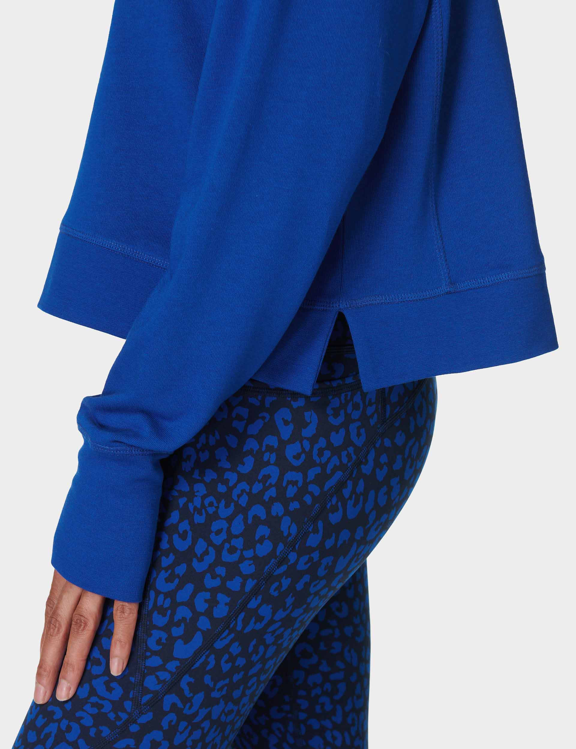 After School Crop Sweatshirt for Women - Lightning Blue | Comfortable Casual Pullover for Teens & College Students | Perfect for Lounging, Running Errands & Weekend Outfits