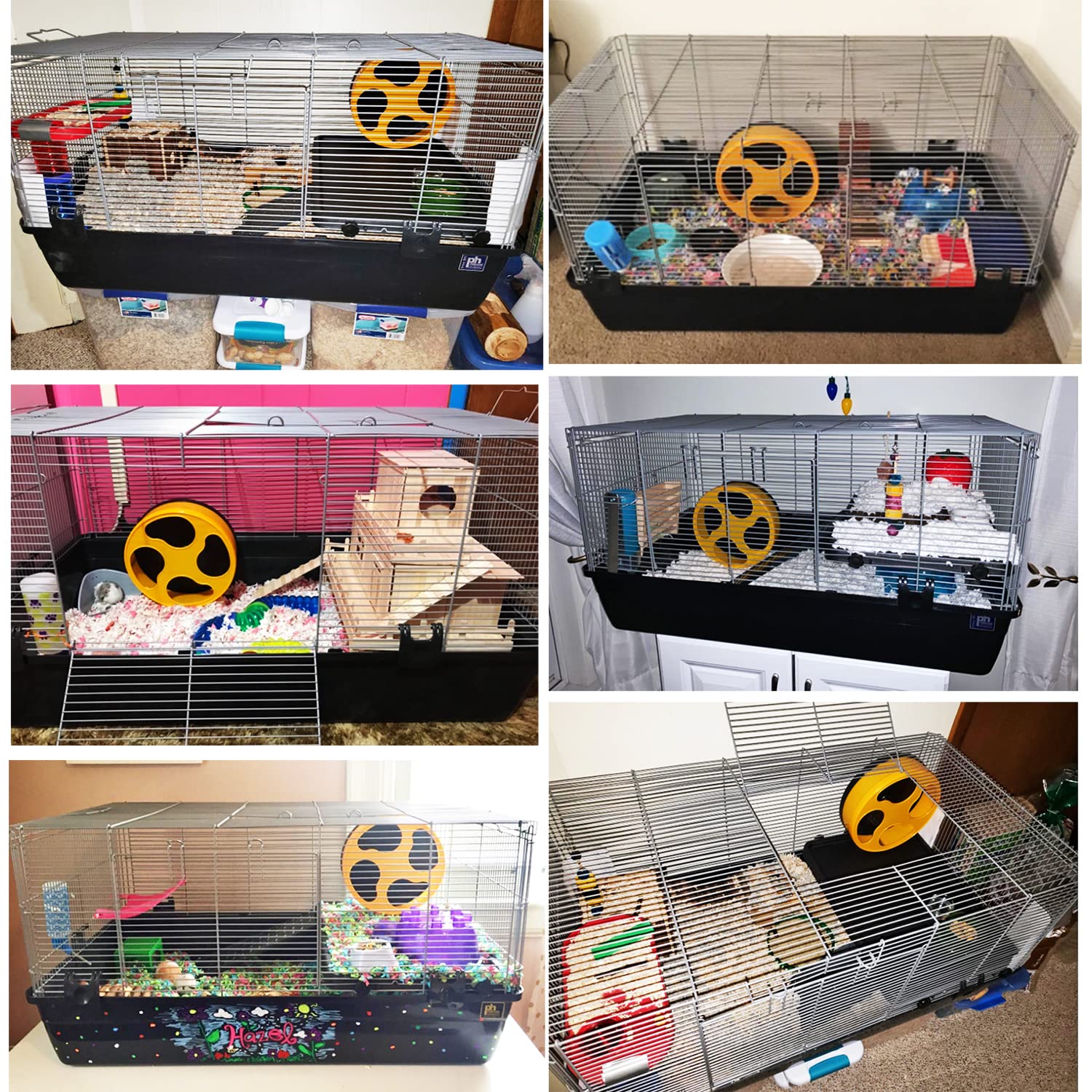 Colossal Castle Hamster Cage Set - Complete Starter Kit with Exercise Wheel, Food Dish & Water Bottle for Small Pets - Perfect for Dwarf Hamsters, Gerbils or Mice in Home, Classroom or Office