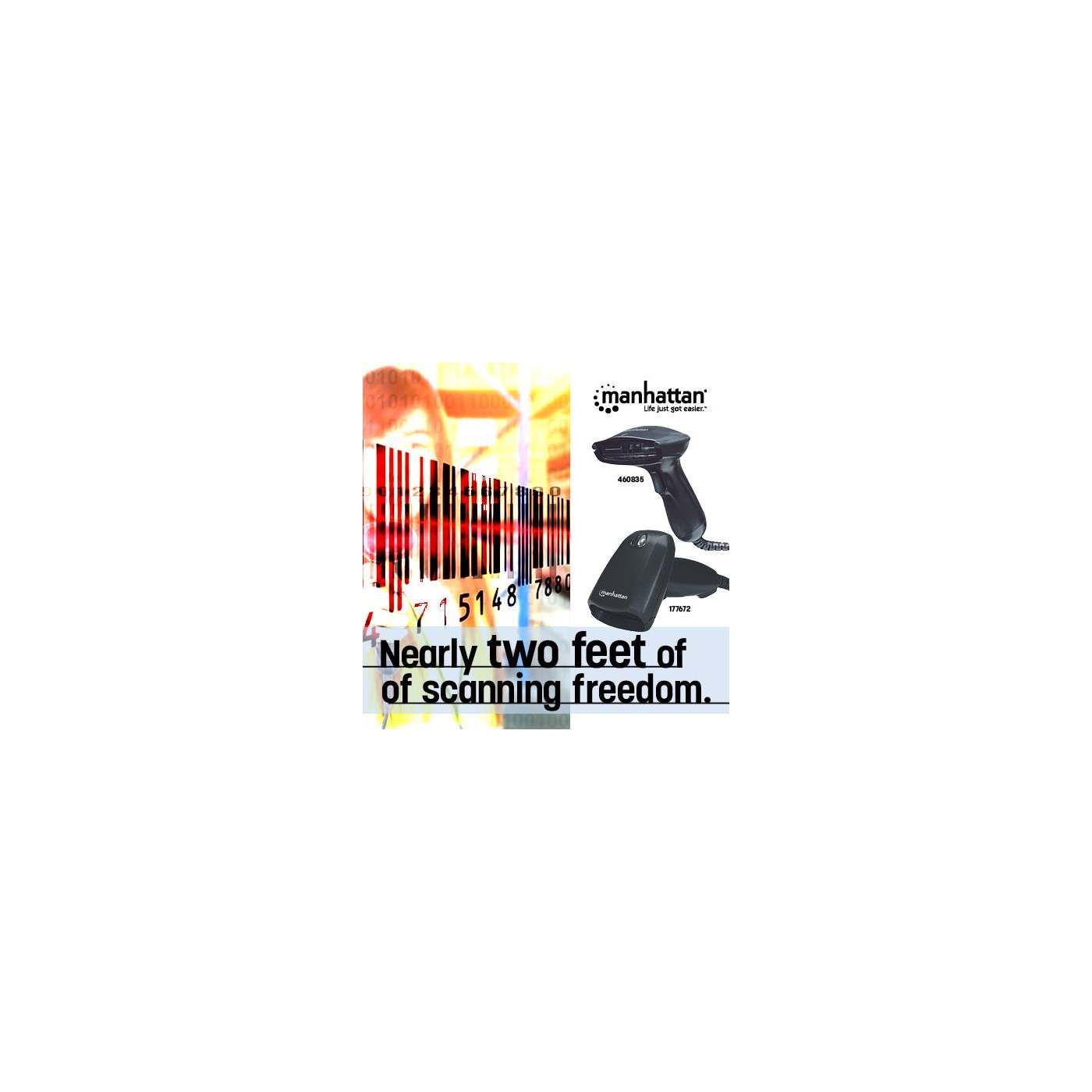 Long Range CCD Barcode Scanner - High Performance Wireless Barcode Reader for Retail, Warehouse & Inventory Management | Fast & Accurate Scanning for Long Distances
