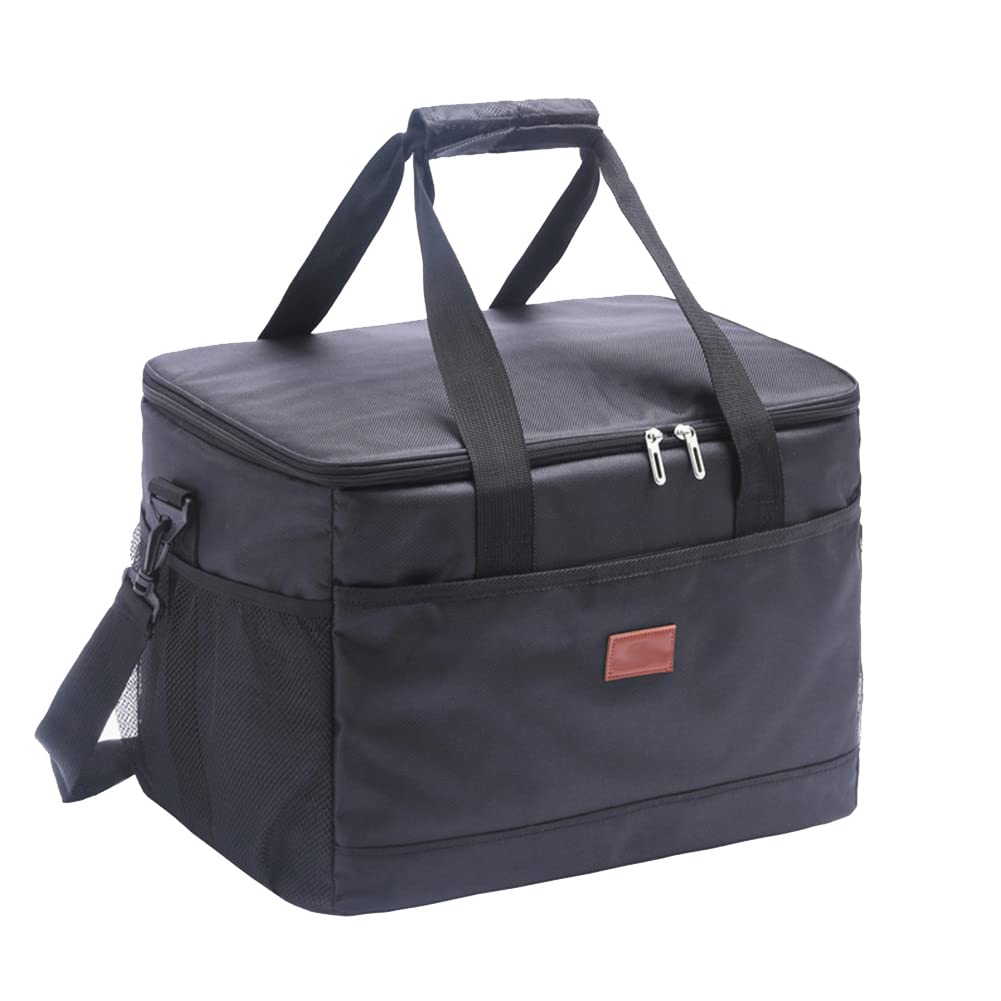 ihreesy 33L Insulated Cooler Lunch Bag - Leakproof, Waterproof & Reusable Thermal Lunch Box for Travel, Camping, Hiking - Perfect for Outdoor Picnics, Beach Trips & Work Lunches (Black)