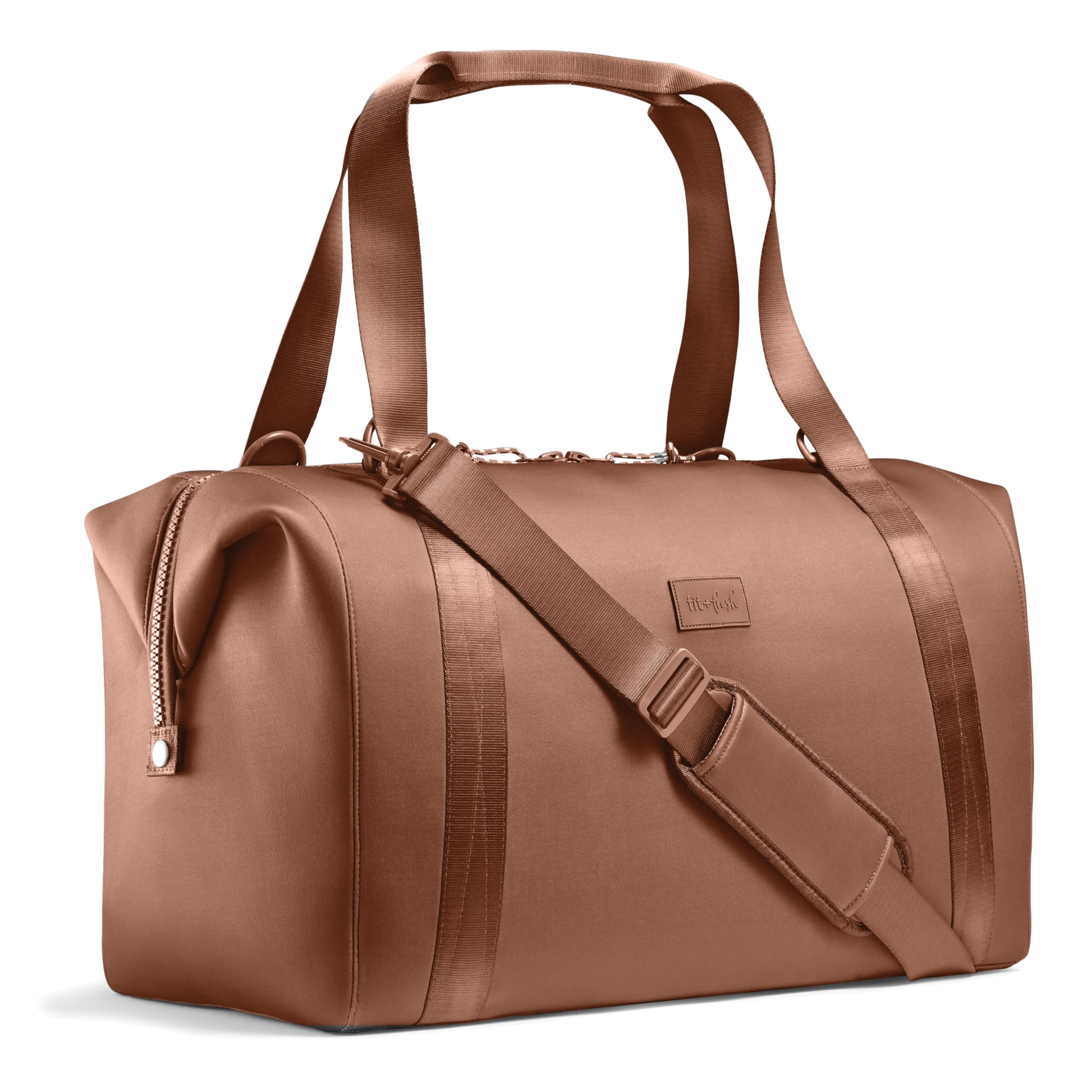 Fit & Fresh Premium Neoprene Weekender Bag with Trolley Sleeve - Large Durable Carry-on Duffel for Travel, Gym, Hospital & Maternity | Perfect for Overnight Trips, Workouts & Labor Delivery