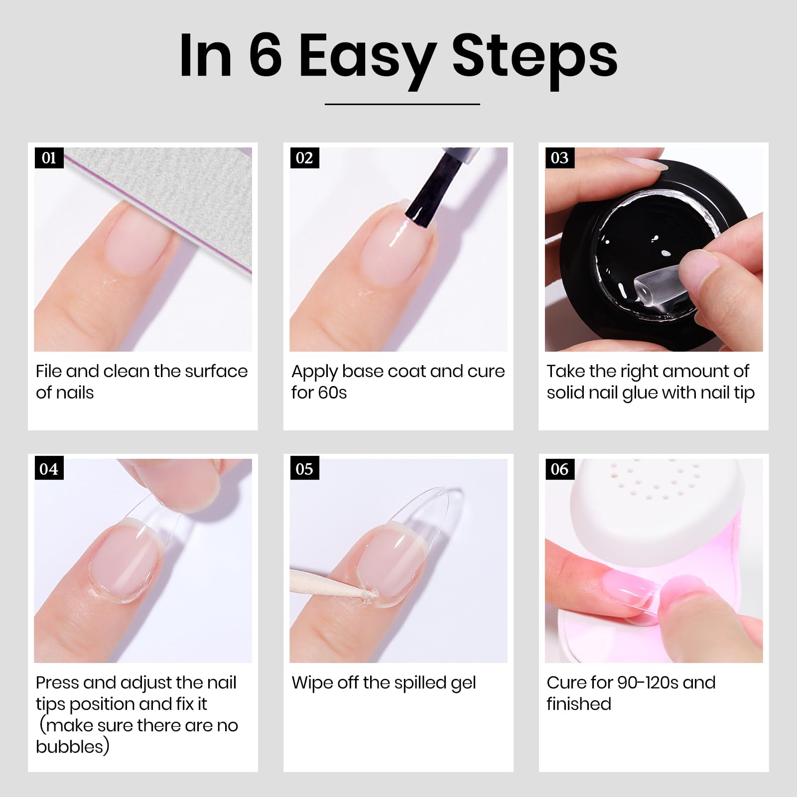 MIZHSE 18g Professional Nail Glue with UV Light - Long Lasting Strong Adhesive for Acrylic Nails, False Nails & Rhinestones | Salon, Home & DIY Nail Art Use