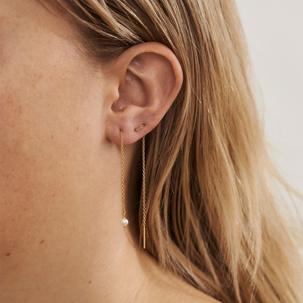 Dainty Gold Pearl Threader Earrings for Women - Elegant & Minimalist Jewelry for Everyday Wear, Parties & Special Occasions