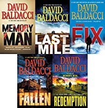 Baldacci's 5-Book Set Memory Man Series by David Baldacci - Memory Man, The Fix, The Fallen, The Last Mile, Redemption - Perfect for Crime Thriller Fans & Book Club Discussions