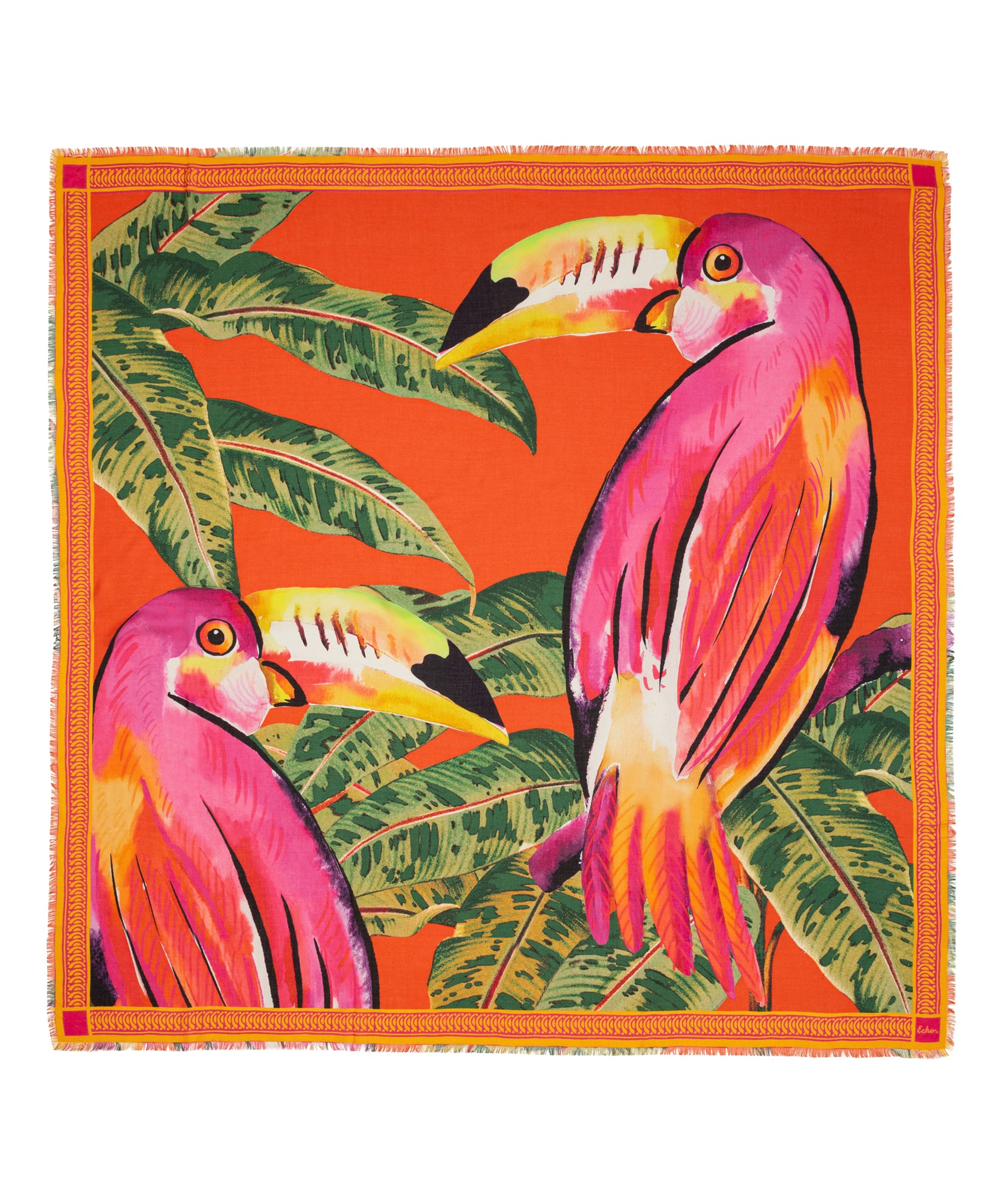 Stylish Two Toucans Square Scarf - Lightweight Fashion Accessory for Women, Perfect for Spring Outfits, Beach Cover-ups & Boho Chic Looks