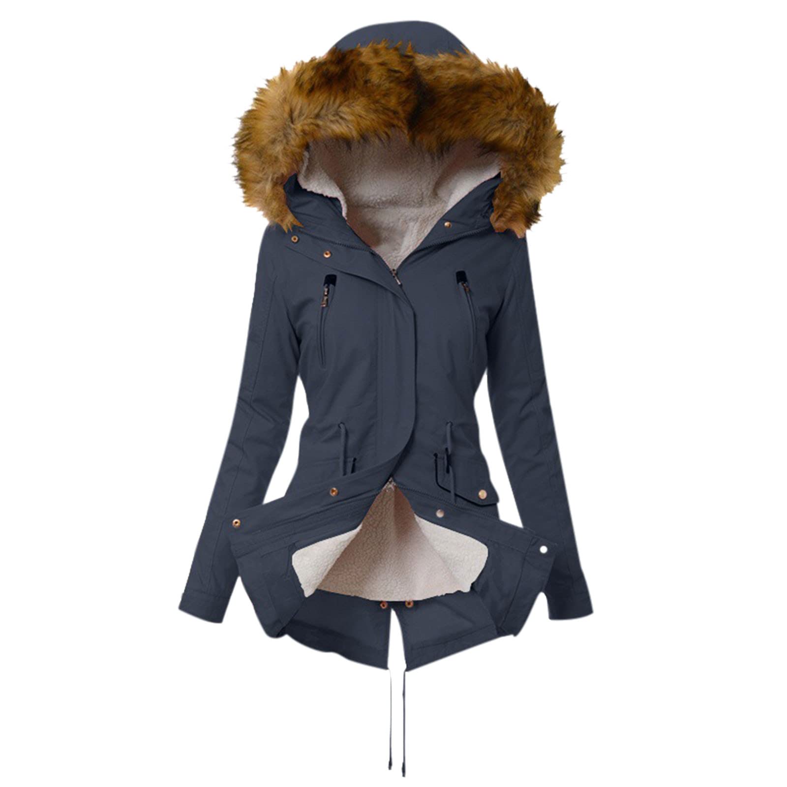 Women's Winter Coat - Warm Hooded Jacket, Slim Fit Cardigan Sweater for Cold Weather | Cozy Outerwear for Work, Travel & Casual Outings