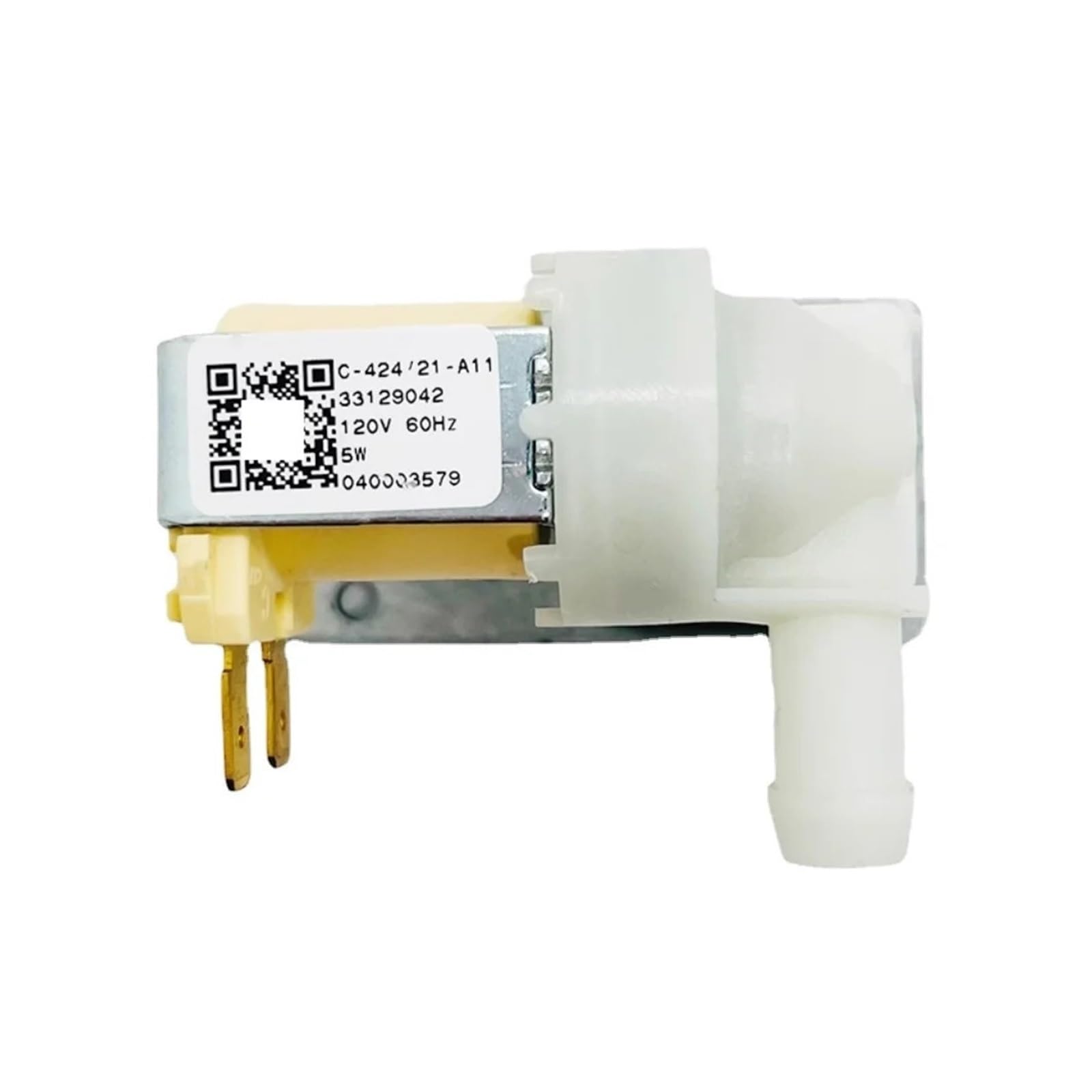 120V 60Hz Electric Water Inlet Solenoid Valve for Washing Machine Replacement Part 040003579 - Perfect for Washer Repair & Laundry Room Maintenance
