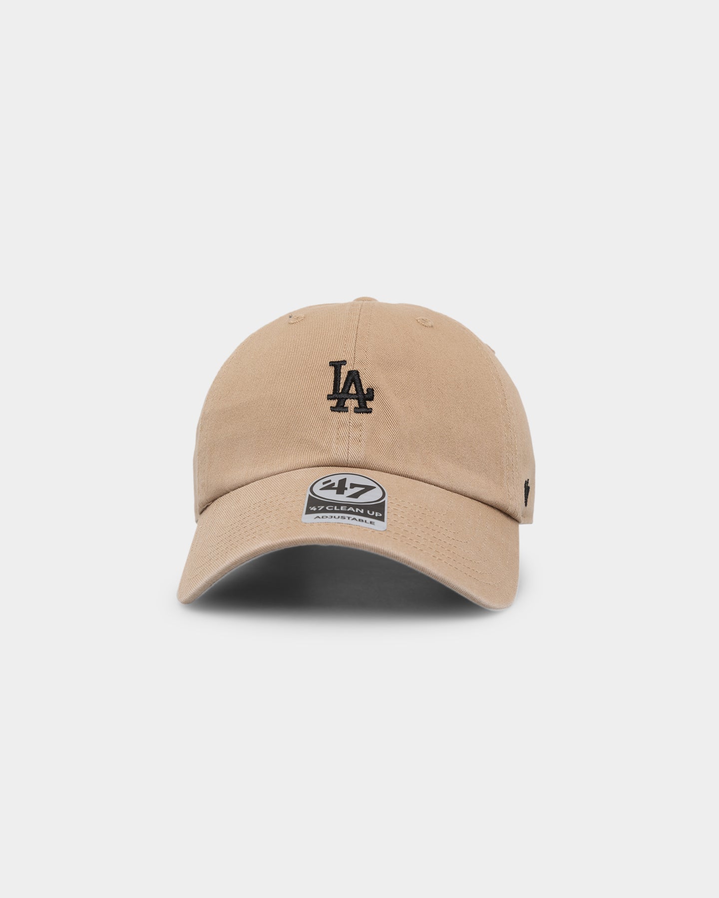 47 Brand Men's Los Angeles Dodgers '47 Clean Up Adjustable Strapback Hat - Khaki Baseball Cap for Casual Wear & Sports Fan Gear