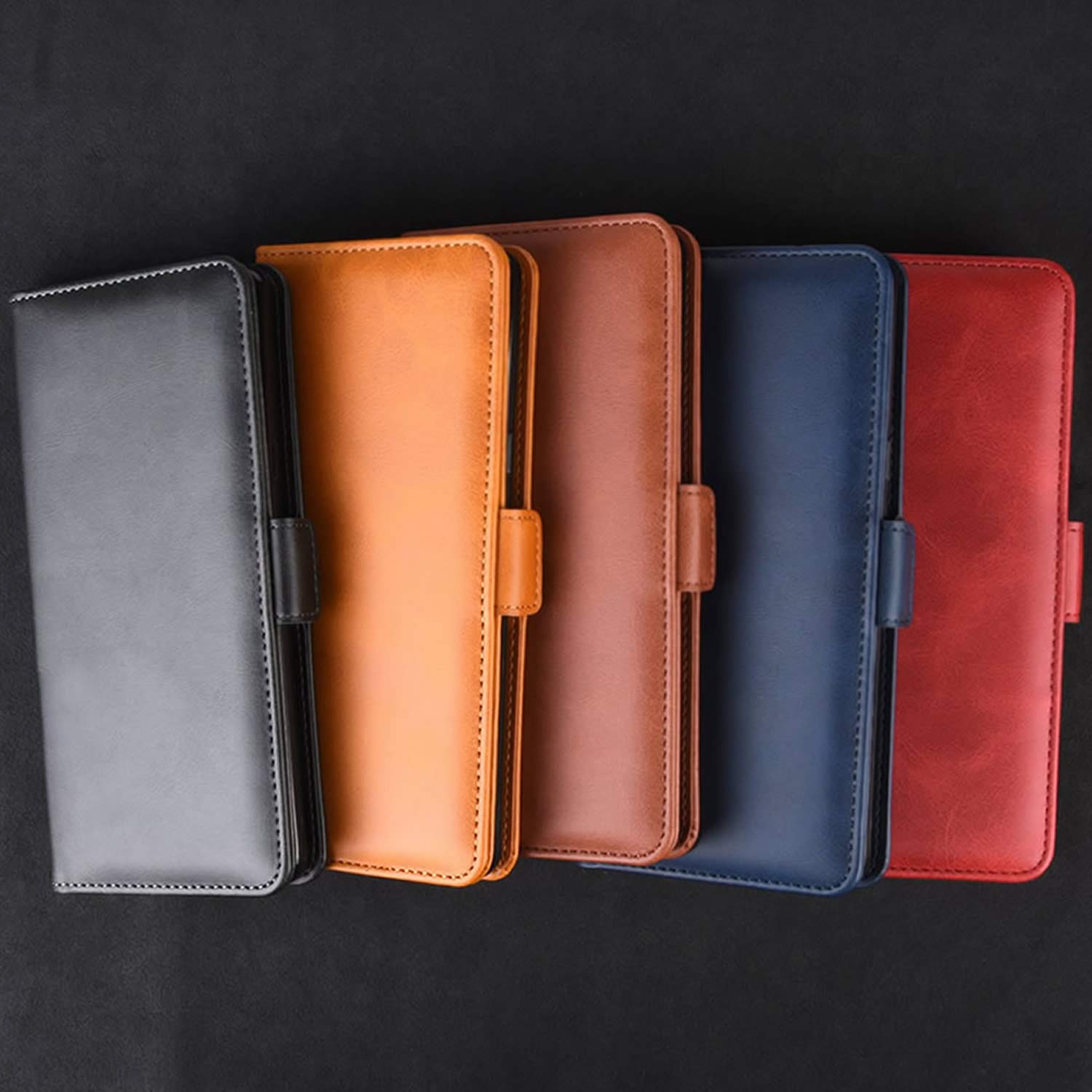 Samsung Galaxy A80 Wallet Case - PU Leather Flip Cover with Card Slots, Magnetic Closure & Viewing Stand | Shockproof Protective Phone Case for Samsung Galaxy A80 (Orange) | Perfect for Travel, Work & Daily Use