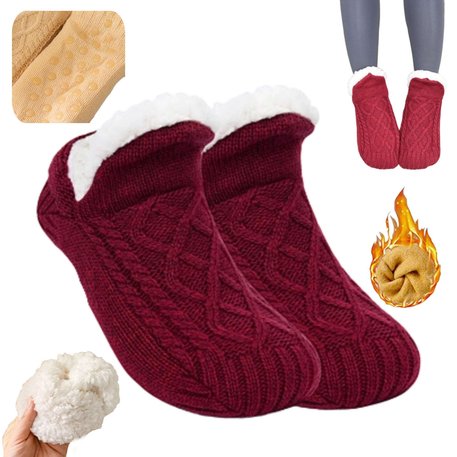 Cozy Winter Socks for Women - Ultra Warm Thermal Snow Socks with Fuzzy Lining for Cold Weather - Perfect for Snowboarding, Skiing & Indoor Comfort