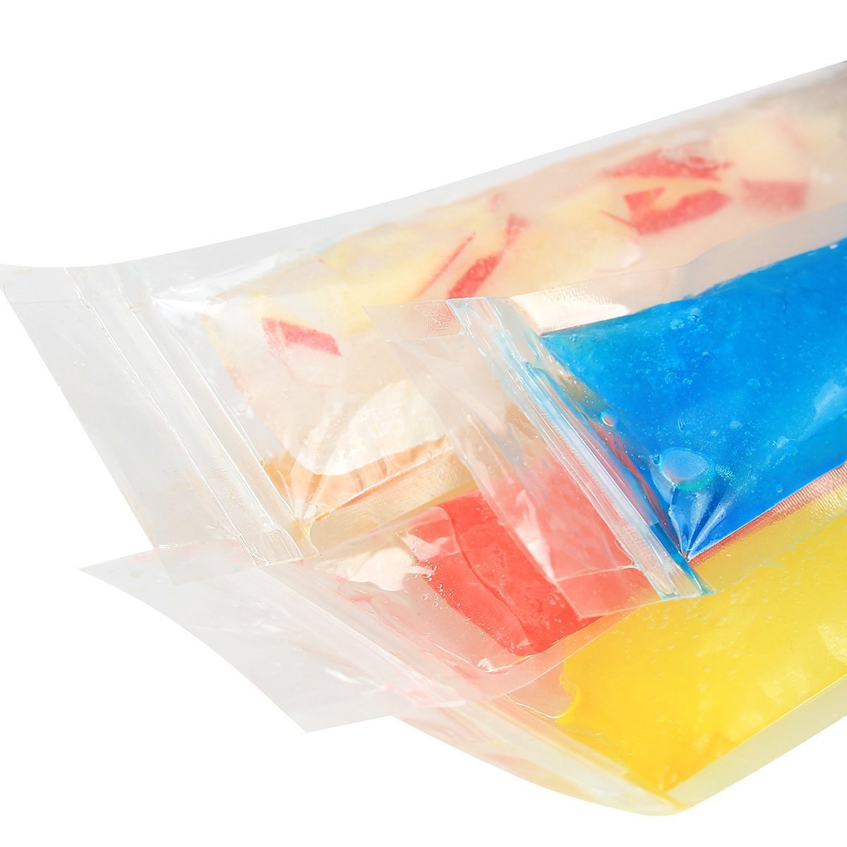 100 Pack Reusable Zip-Top Ice Pop Molds Bags - DIY Disposable Popsicle Maker Kit with 4 Bonus Sleeves & Collapsible Funnel - Perfect for Summer Treats, Kids Snacks, and Party Favors