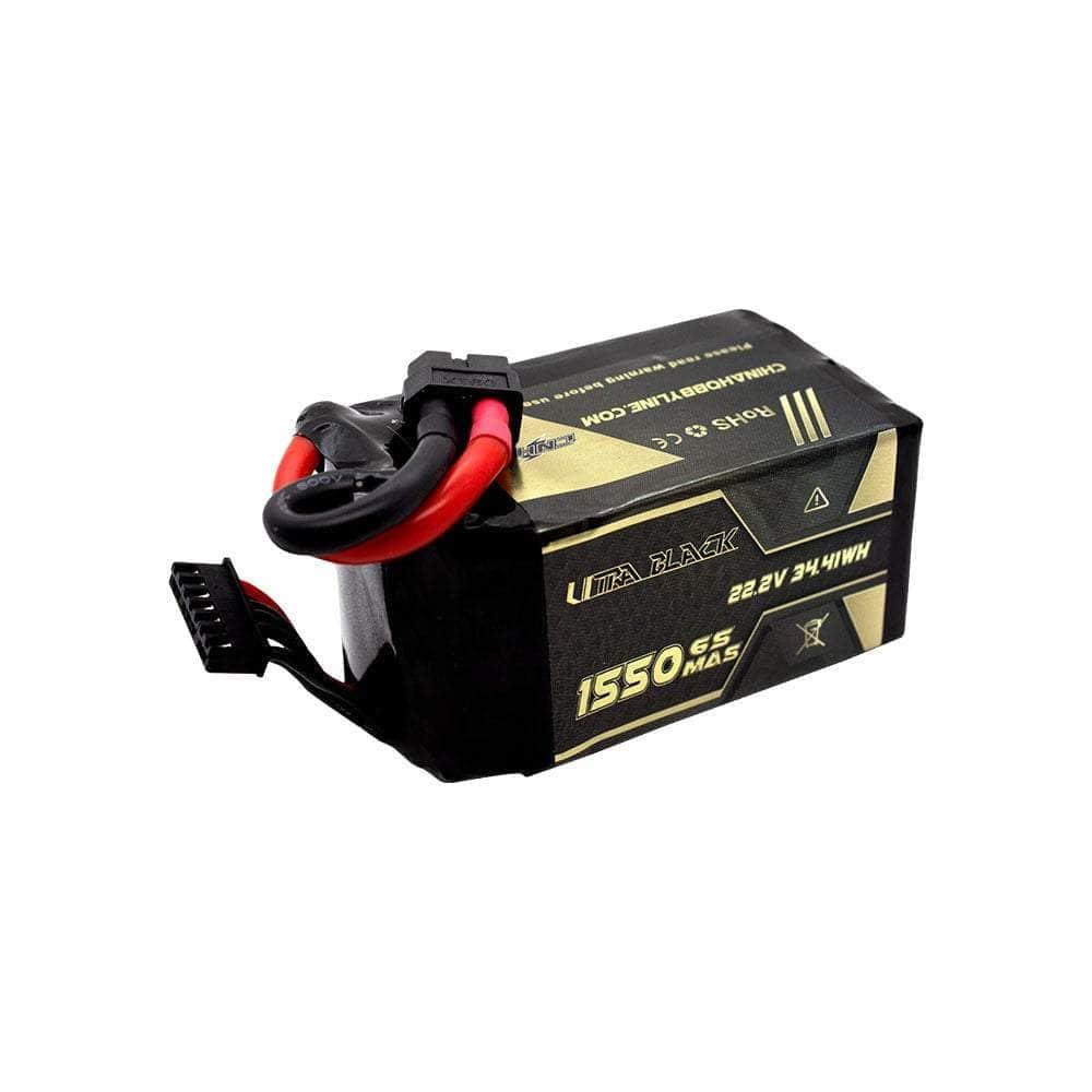 CNHL Ultra Black Series 22.2V 6S 1550mAh 150C LiPo Battery with XT60 Connector - High Performance RC Drone & Airplane Battery for FPV Racing and Long Flight Time