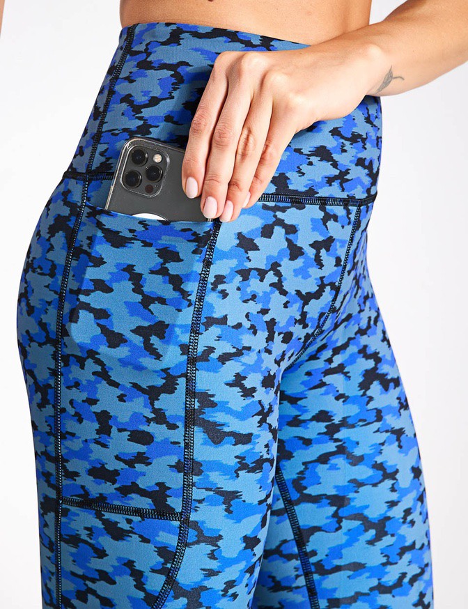 Josi Legging - Blue Forest Print High Waist Yoga Pants for Women | Comfortable Workout Leggings for Running, Gym & Lounge