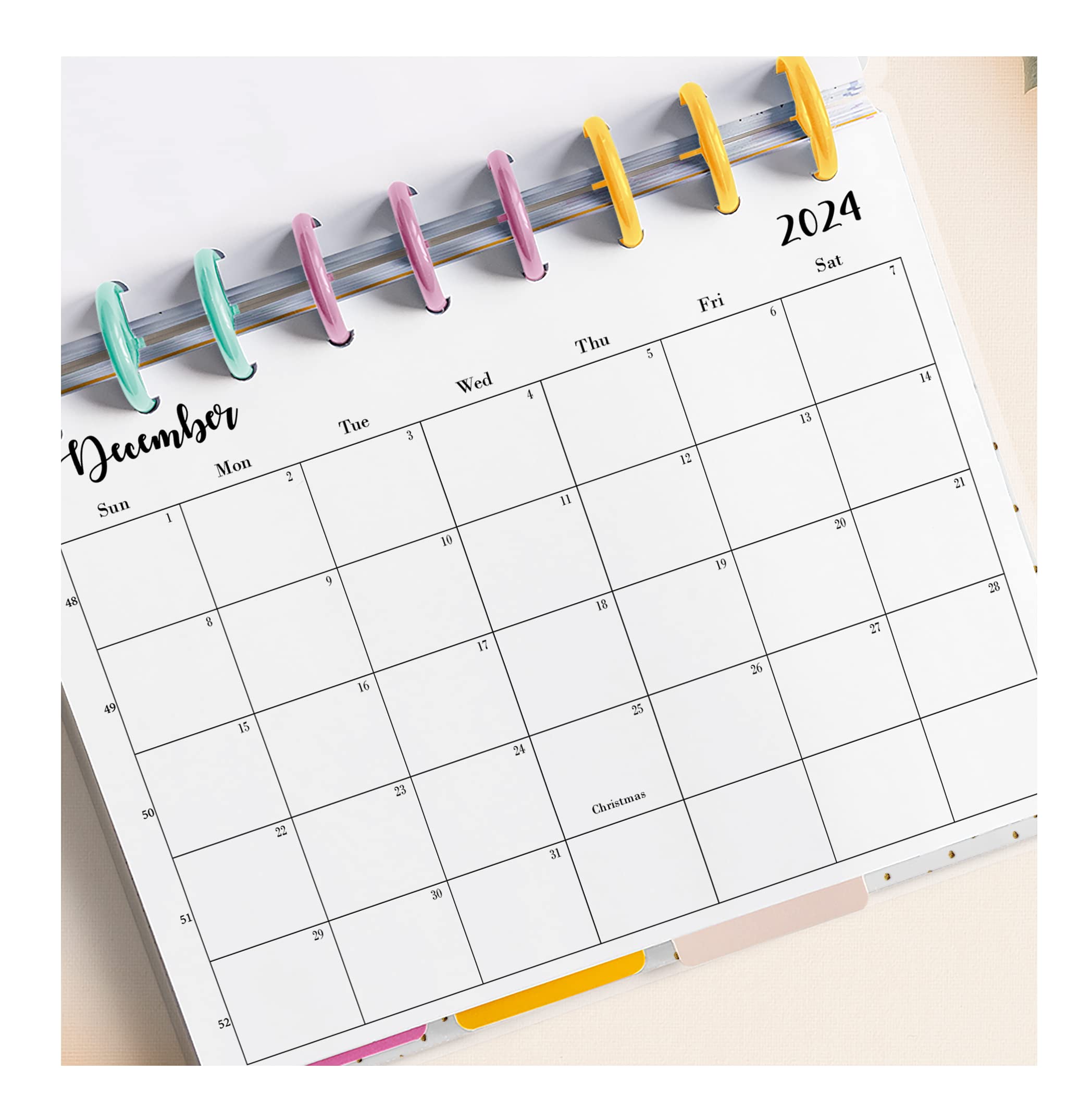 2024-2025 Monthly Planner Refills for 9-Disc Medium Planners (7x9.25 Inches) - Perfect for Home Office, School & Work Organization (Planner Sold Separately)
