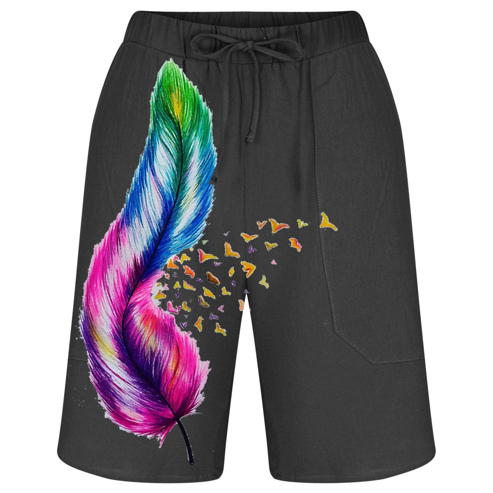 ETHKIA Men's Relaxed Fit Cargo Shorts - Straight Leg Tropical Cycling Shorts with Drawstring & Moisture-Wicking Fabric - Perfect for Outdoor Activities, Vacation & Father's Day Gifts (2023 Collection)