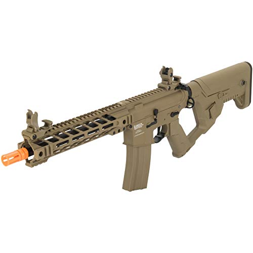 Lancer Tactical Enforcer Battle Hawk AEG Airsoft Rifle - High FPS 390 with Alpha Stock (Tan) | Perfect for Outdoor Skirmishes, Milsim Training & Airsoft Competitions