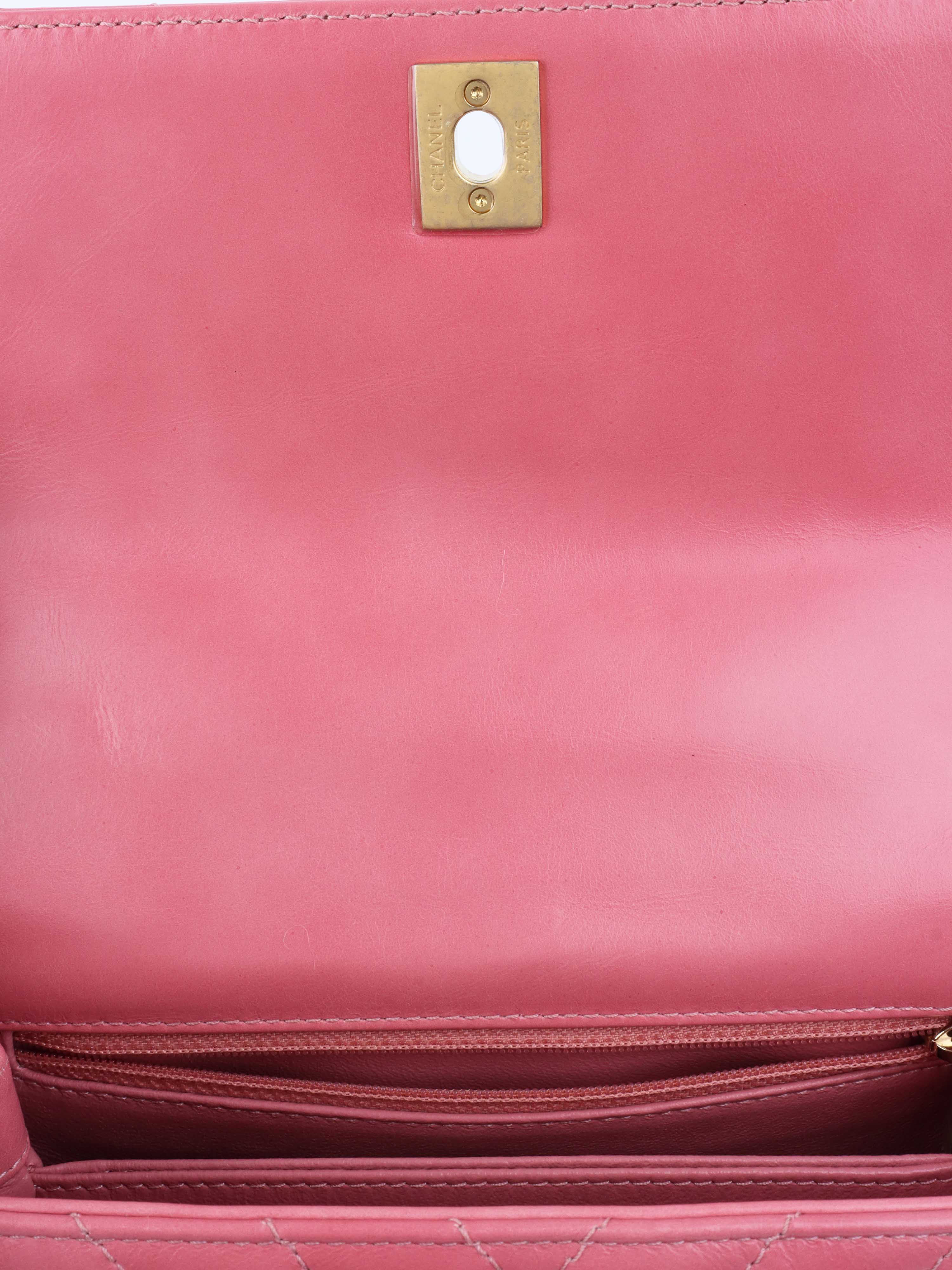 Chanel Small Pink Chevron Coco Handle Bag - Luxury Designer Crossbody Purse for Women, Perfect for Parties, Dating & Special Occasions