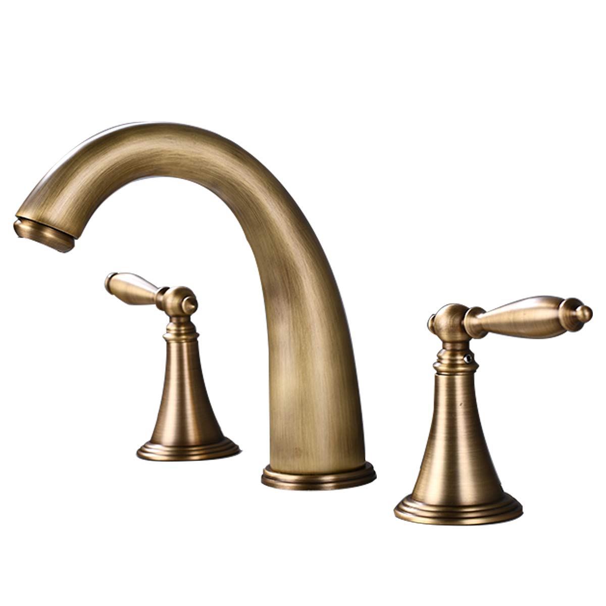 8 Inch Widespread Antique Double Handle Bathroom Faucet - Lead-Free 3 Hole Lavatory Sink Mixer Tap with Supply Lines (3-Piece Set) - Perfect for Vintage Style Bathrooms, Guest Suites & Luxury Home Renovations