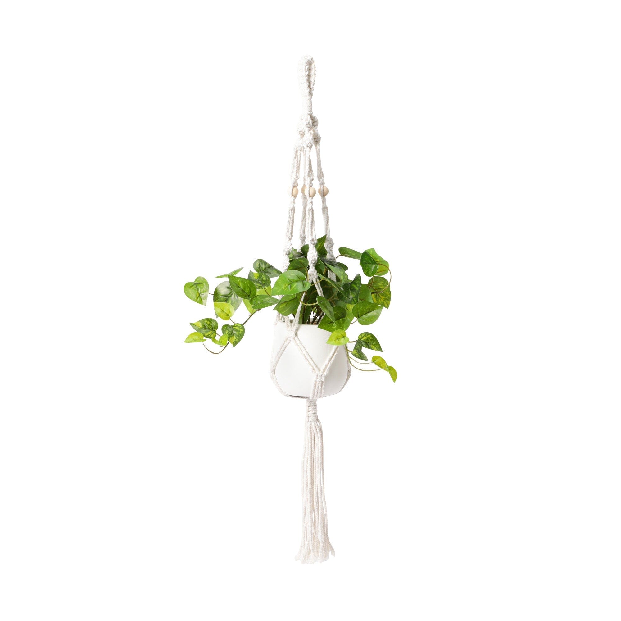 Artificial Hanging Green Pothos Plant - Home & Office Decor - Perfect for Living Room, Bedroom, Bathroom, and Indoor Spaces