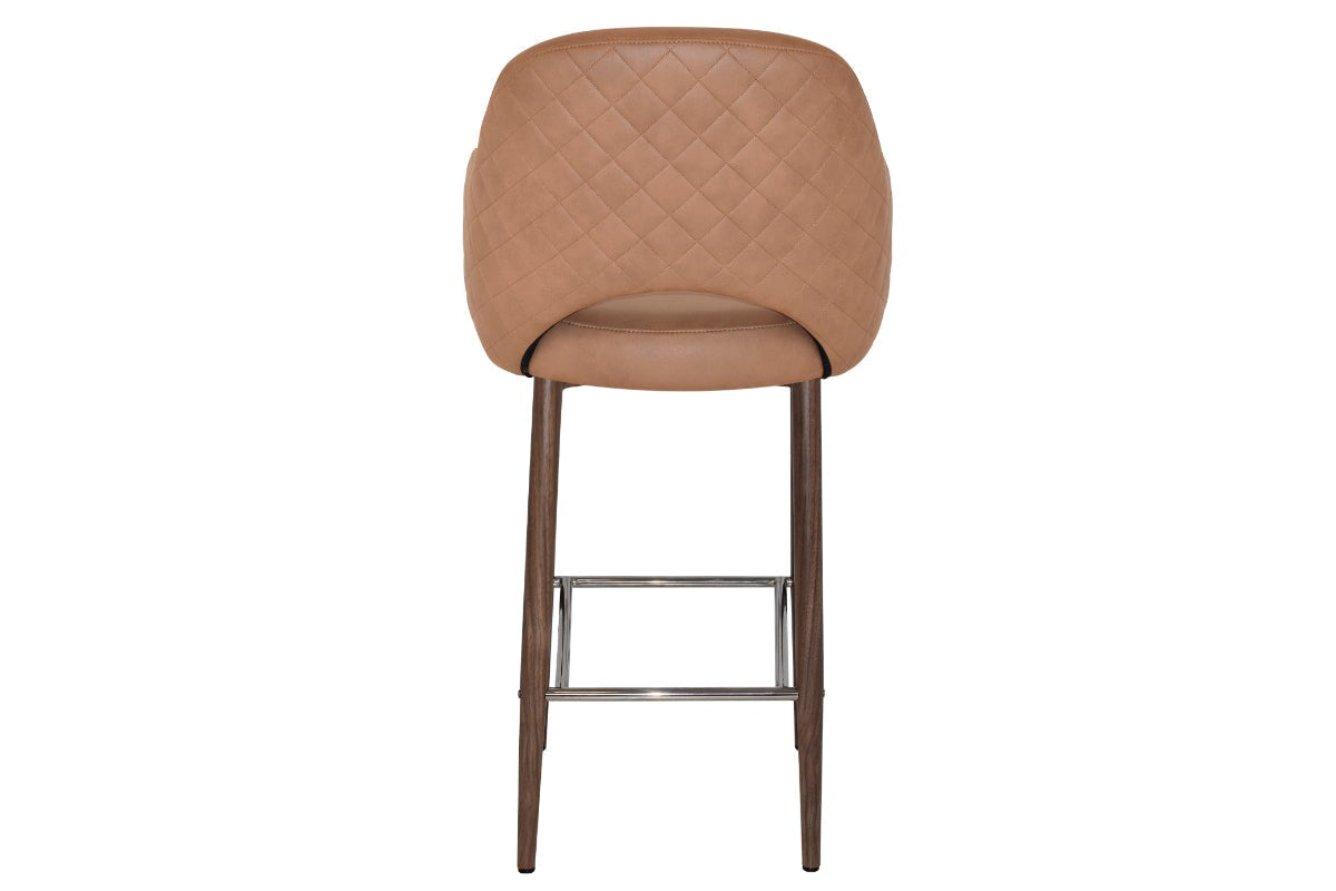 EZ Hospitality Avalon Stool with Arms - Light Walnut Finish - 29.5 Inch Seat Height - Perfect for Bars, Restaurants, and Home Kitchen Countertops