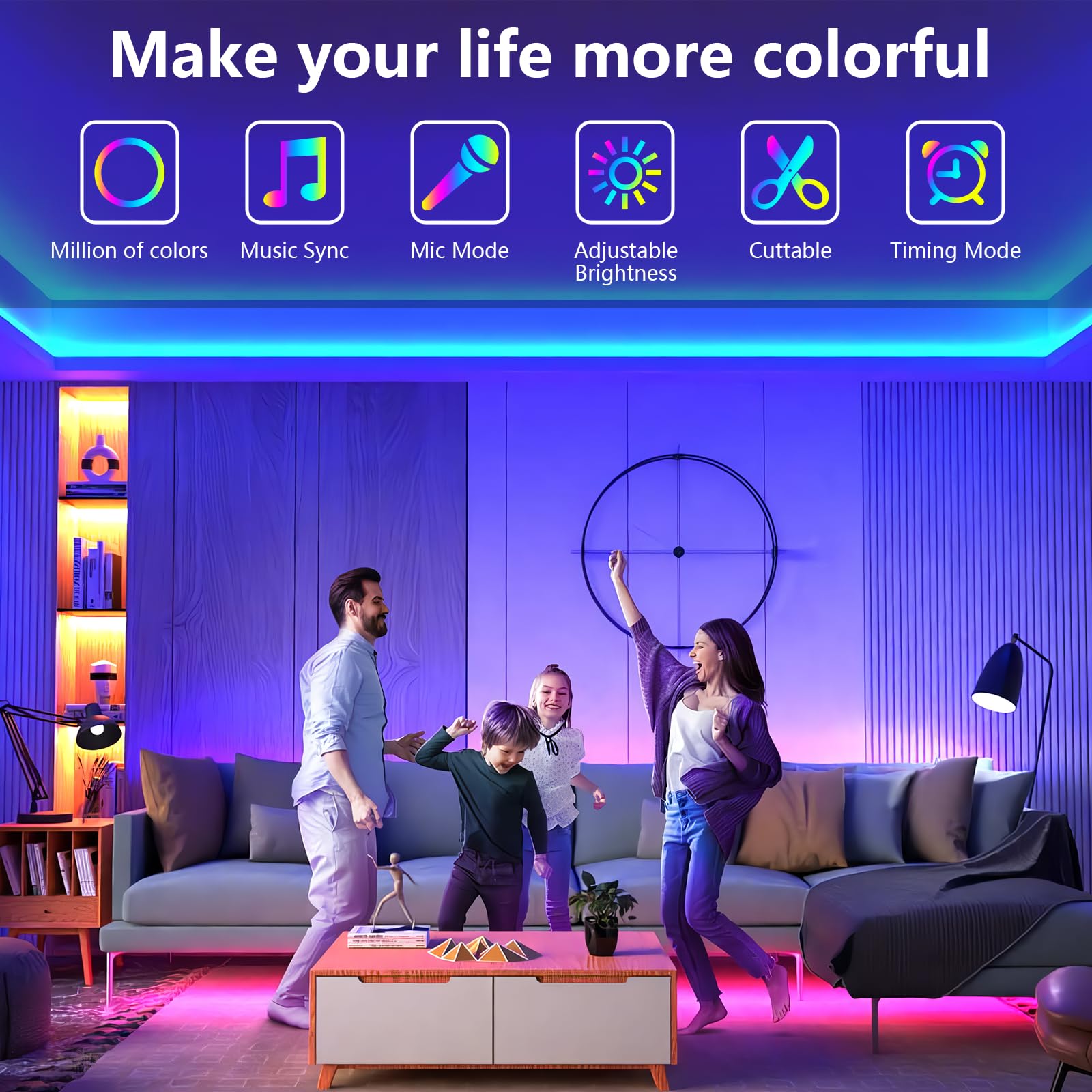 SINWE 40M RGB LED Strip Lights with Remote & App Control, Music Sync, Timer - Smart Lighting for Gaming Room, Bedroom, Kitchen, Party Decoration