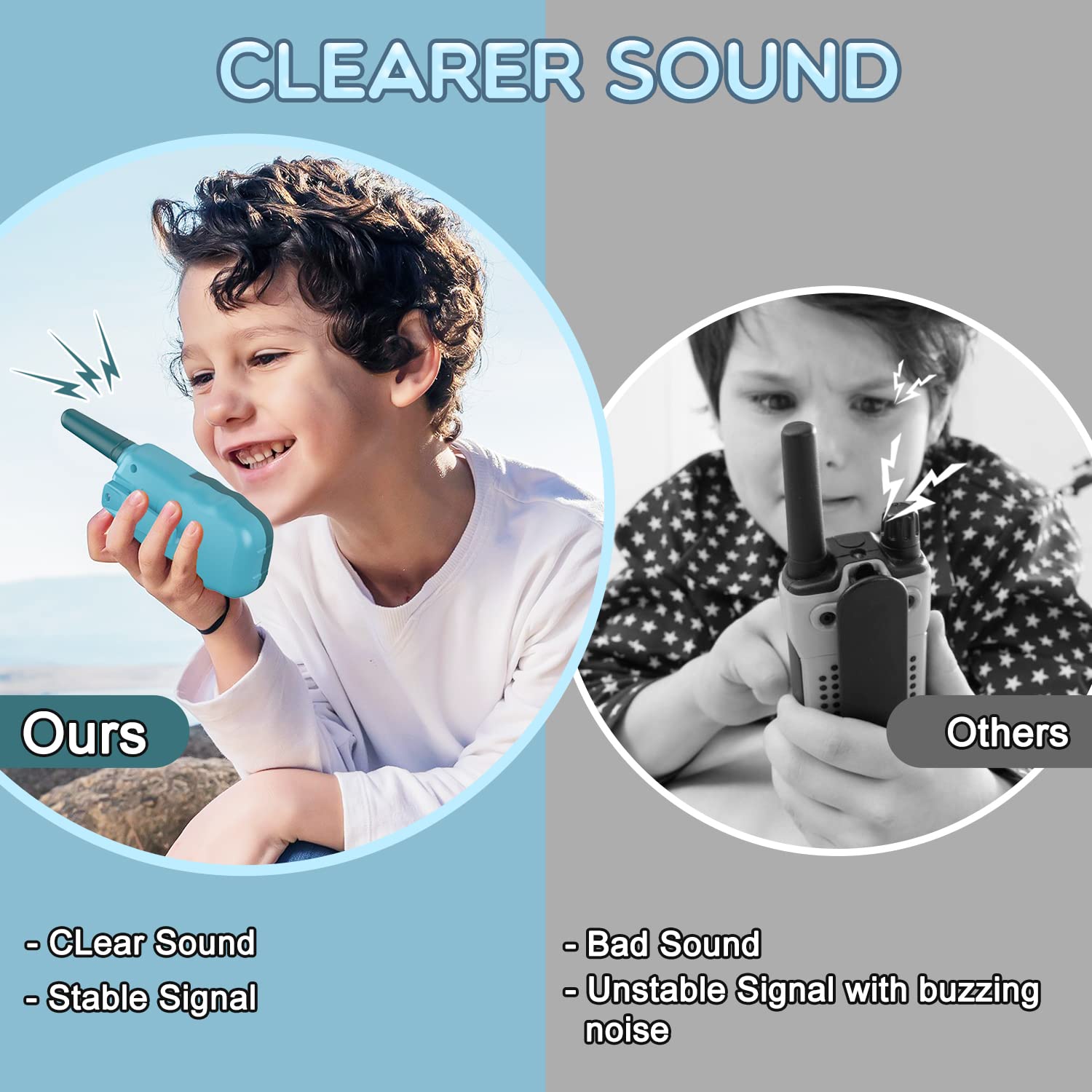 Selieve Kids Walkie Talkies - Rechargeable Long Range 22-Channel Toy for Boys & Girls Ages 3-8 | Perfect for Outdoor Adventures, Camping, Hiking & Backyard Play (Navy Blue)