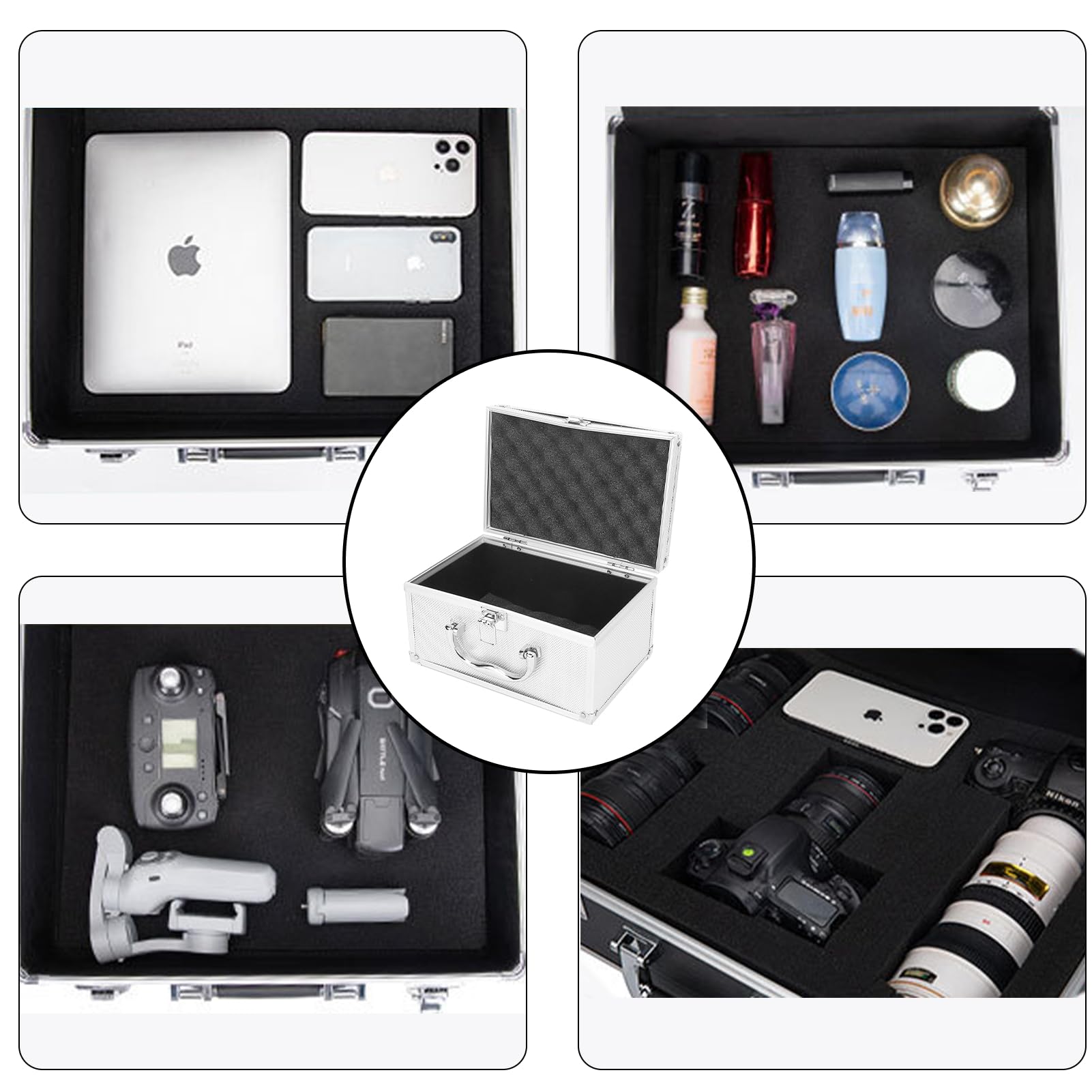 Durable Aluminum Tool Box - Portable Jewelry & Instrument Case (230x150x125mm) - Compact Carrying Storage for Tools, Jewelry Display & Professional Equipment - Perfect for Travel, Trade Shows & Workshop Organization