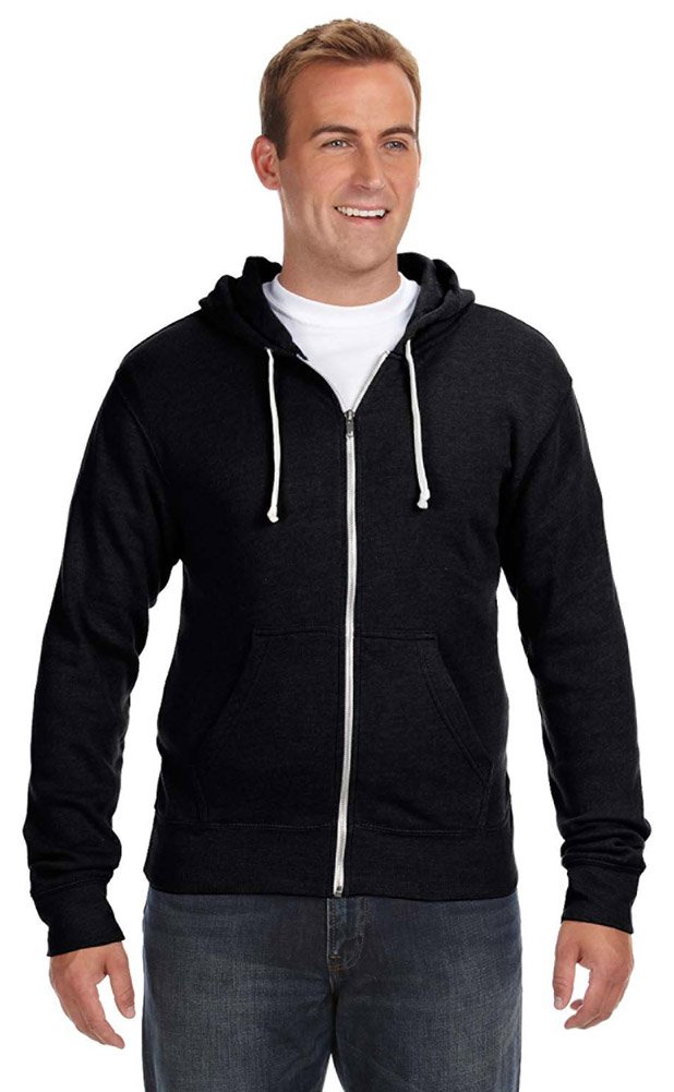 J. America Triblend Full-Zip Fleece Hoodie for Men & Women - Soft Comfortable Pullover with Kangaroo Pocket - Perfect for Outdoor Activities, Casual Wear & Cold Weather