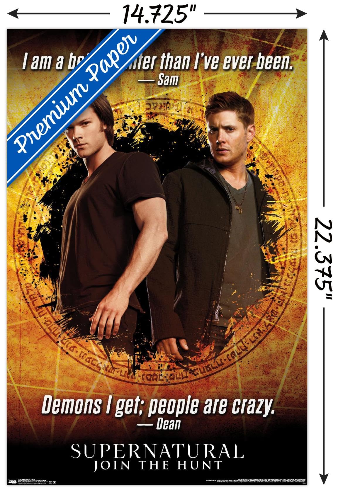 Supernatural TV Show Quotes Wall Poster - 14.725x22.375 Inch Premium Unframed Art Print - Perfect for Home Decor, Office, Dorm Room & Fan Gift