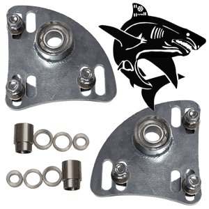 UPR 1994-2004 Mustang Steel Shark Caster Camber Plates - Performance Suspension Upgrade for Drag Racing & Street Driving