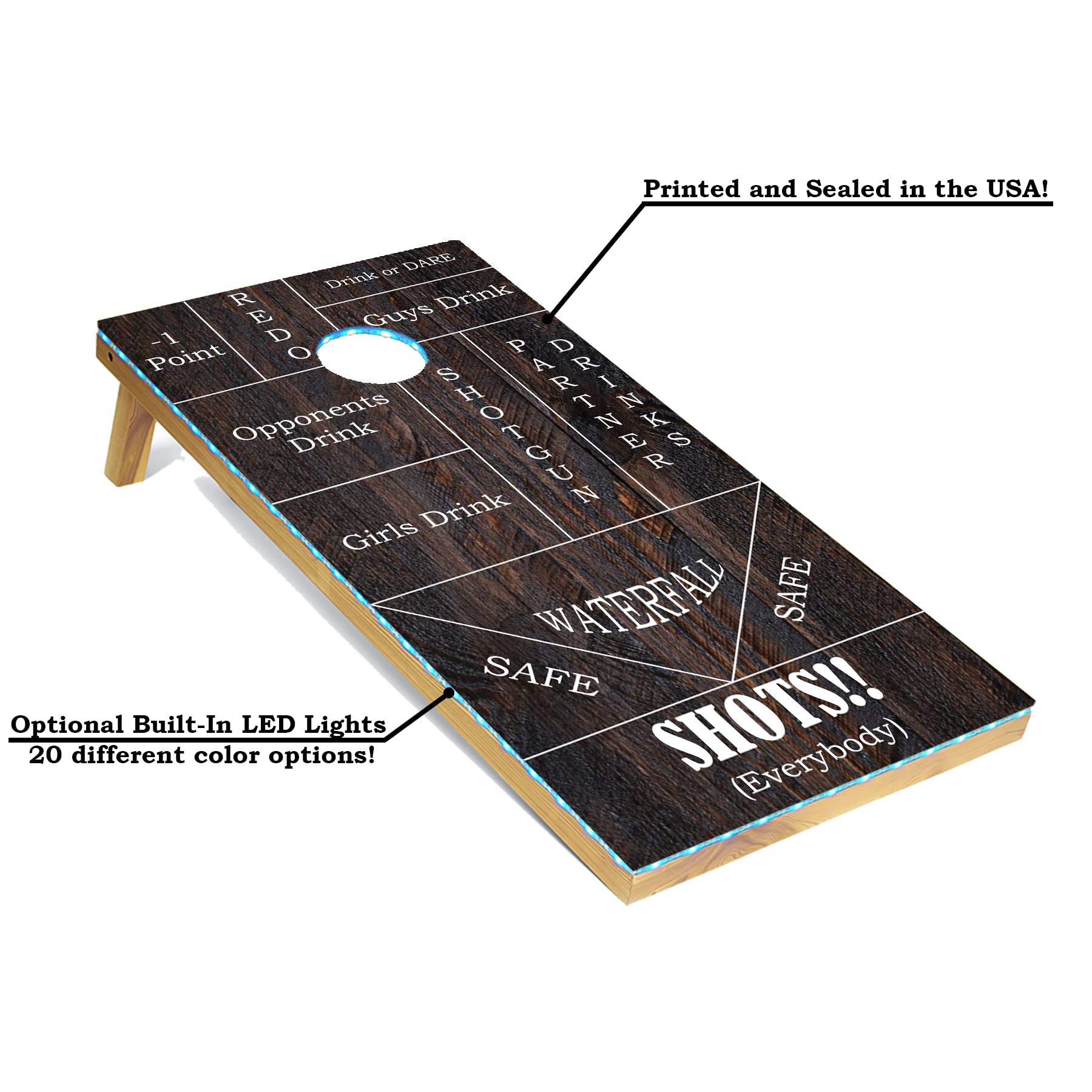 Premium Cornhole Game Set with 8 Bean Bags, Scoreboard & Carry Case - Regulation 4'x2' Corn Hole Boards - Optional LED Lights for Night Play - Perfect for Backyard Parties, Tailgating & Outdoor Events
