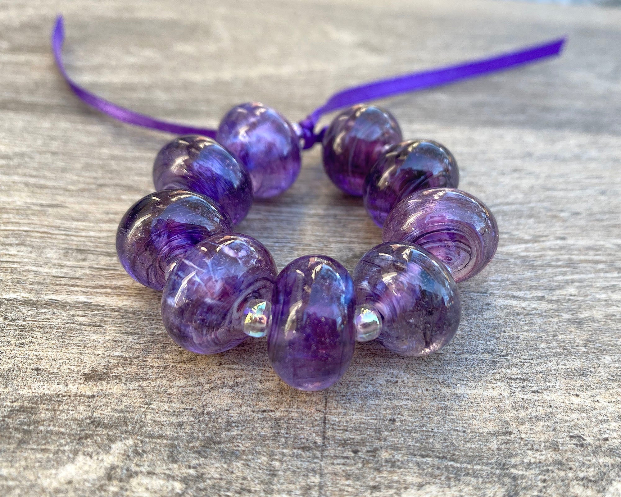 Gorgeous Grape Purple Lampwork Glass Beads Set for Jewelry Making - DIY Bracelets, Necklaces, Earrings & Craft Projects
