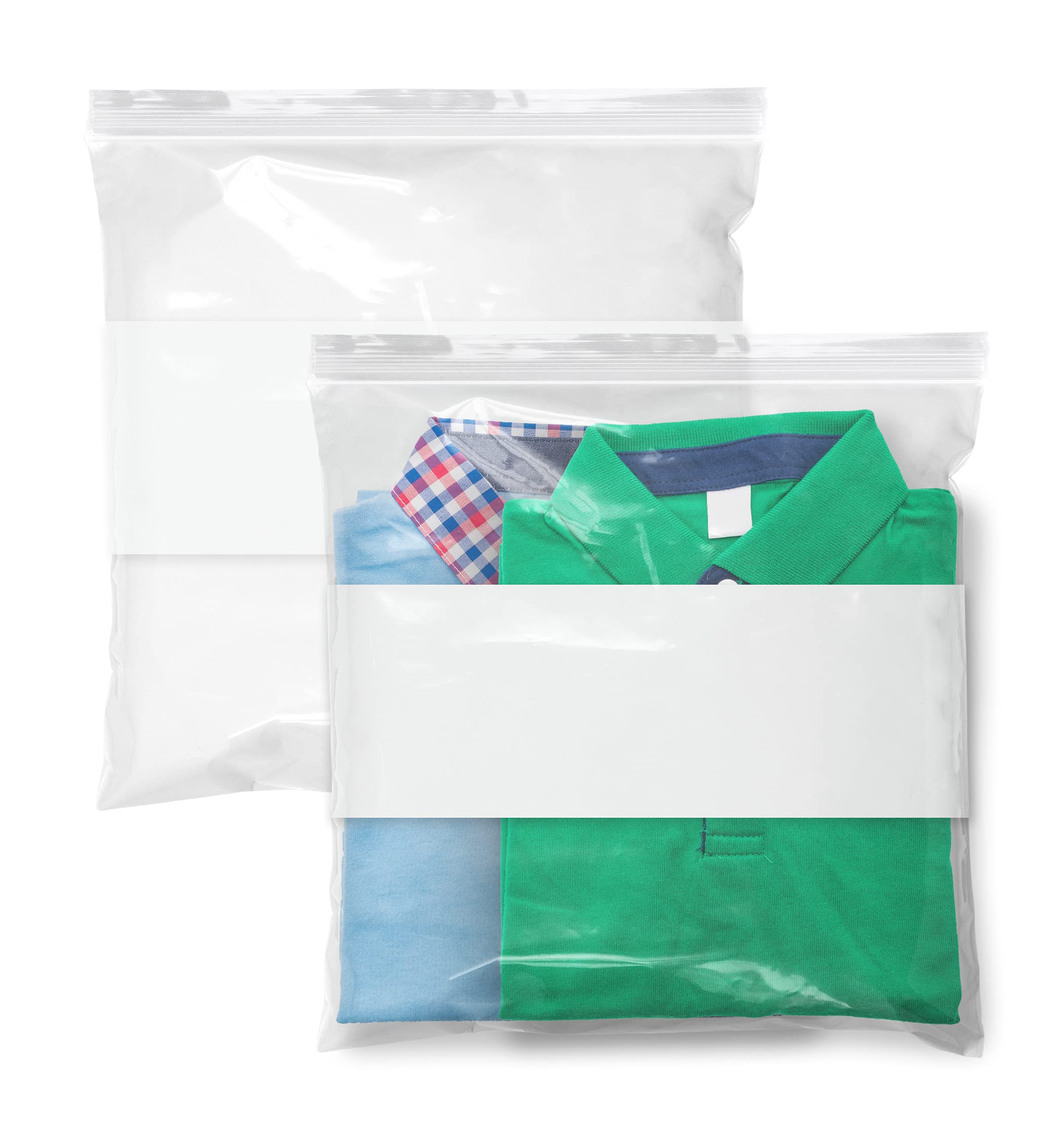APQ 500 Pack 12x12 White Block Zipper Bags - 4 Mil Ultra Thick Poly Bags with Write-On Surface | Perfect for Pills, Food Storage & Industrial Packing | Great for Organizing Jewelry, Crafts & Retail Merchandise