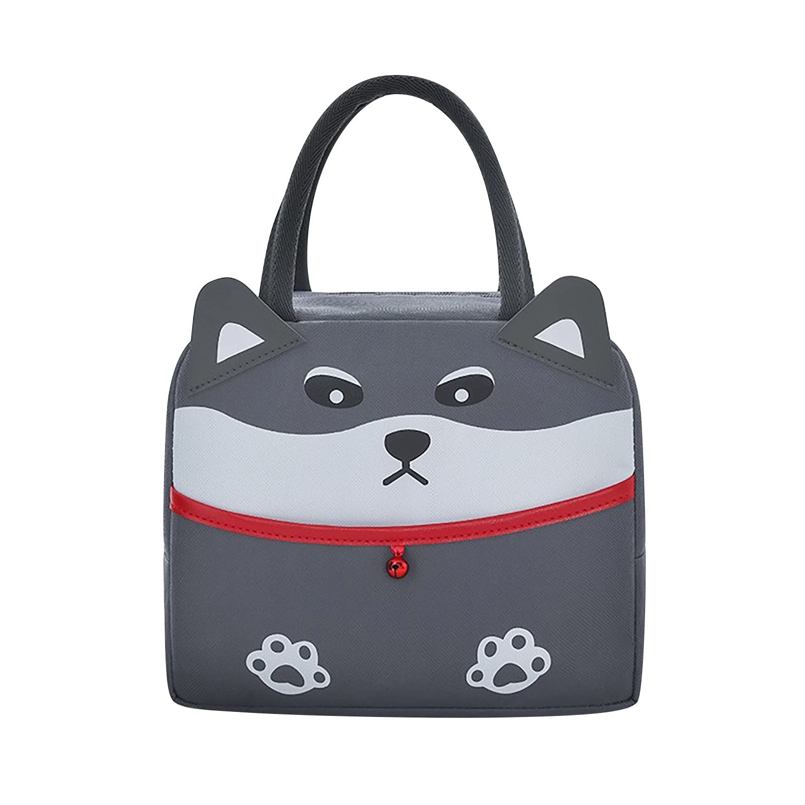 Boddenly Reusable Insulated Lunch Bag for Women - Large Capacity Canvas Bento Box Tote with Heat Retention (23x19x13cm, Grey) - Perfect for Office, School, Picnics & Outdoor Activities