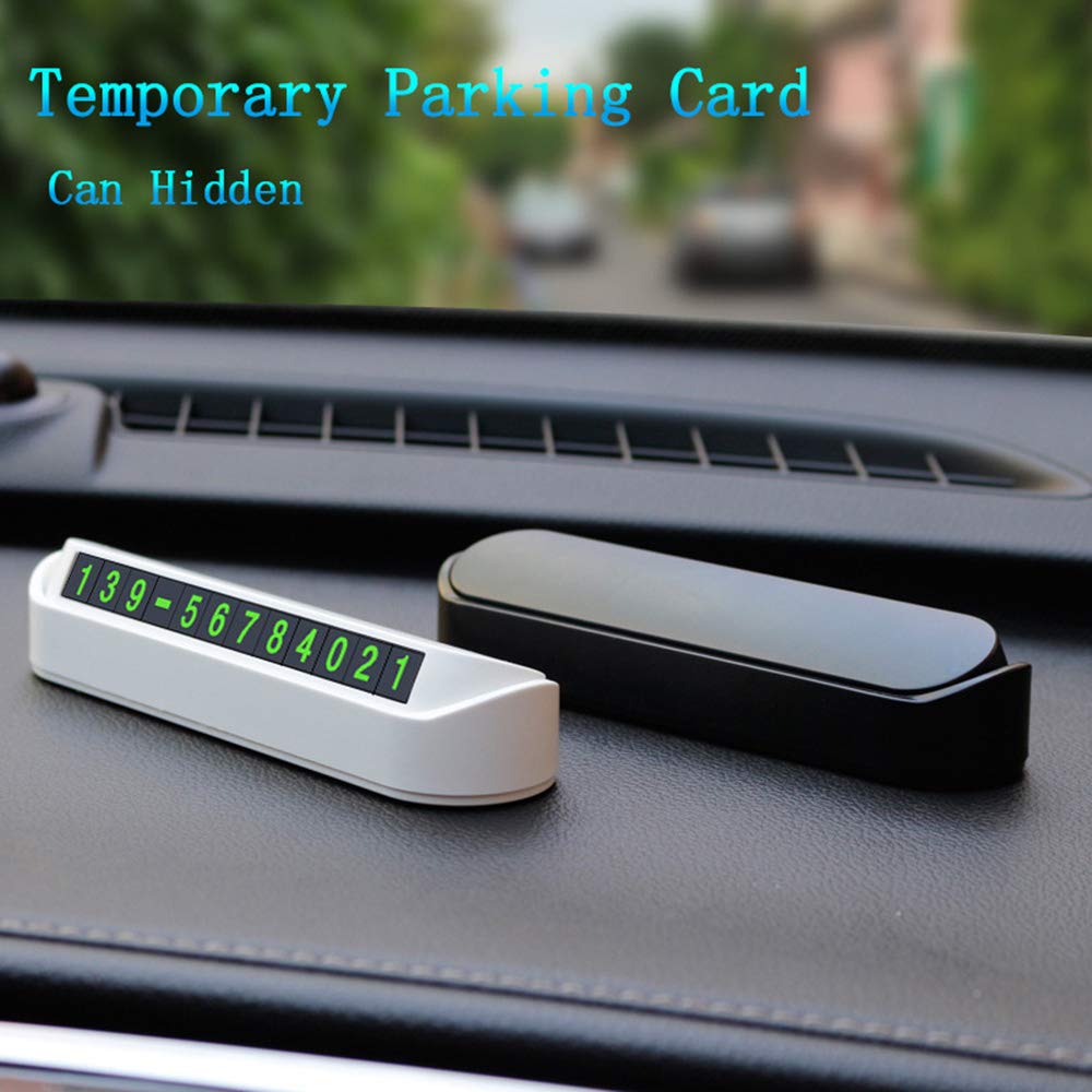 Car Temporary Parking Card with Phone Number Display - Silver | Essential for Street Parking, Valet Services & Emergency Contact