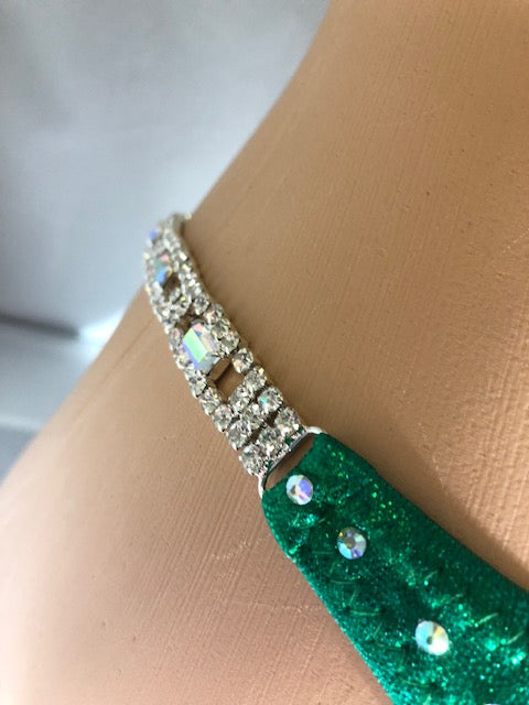 Stunning Emerald Green Competition Bikini with AB Rhinestones - CS133 | Perfect for Swimwear Contests, Beach Vacations & Poolside Glamour