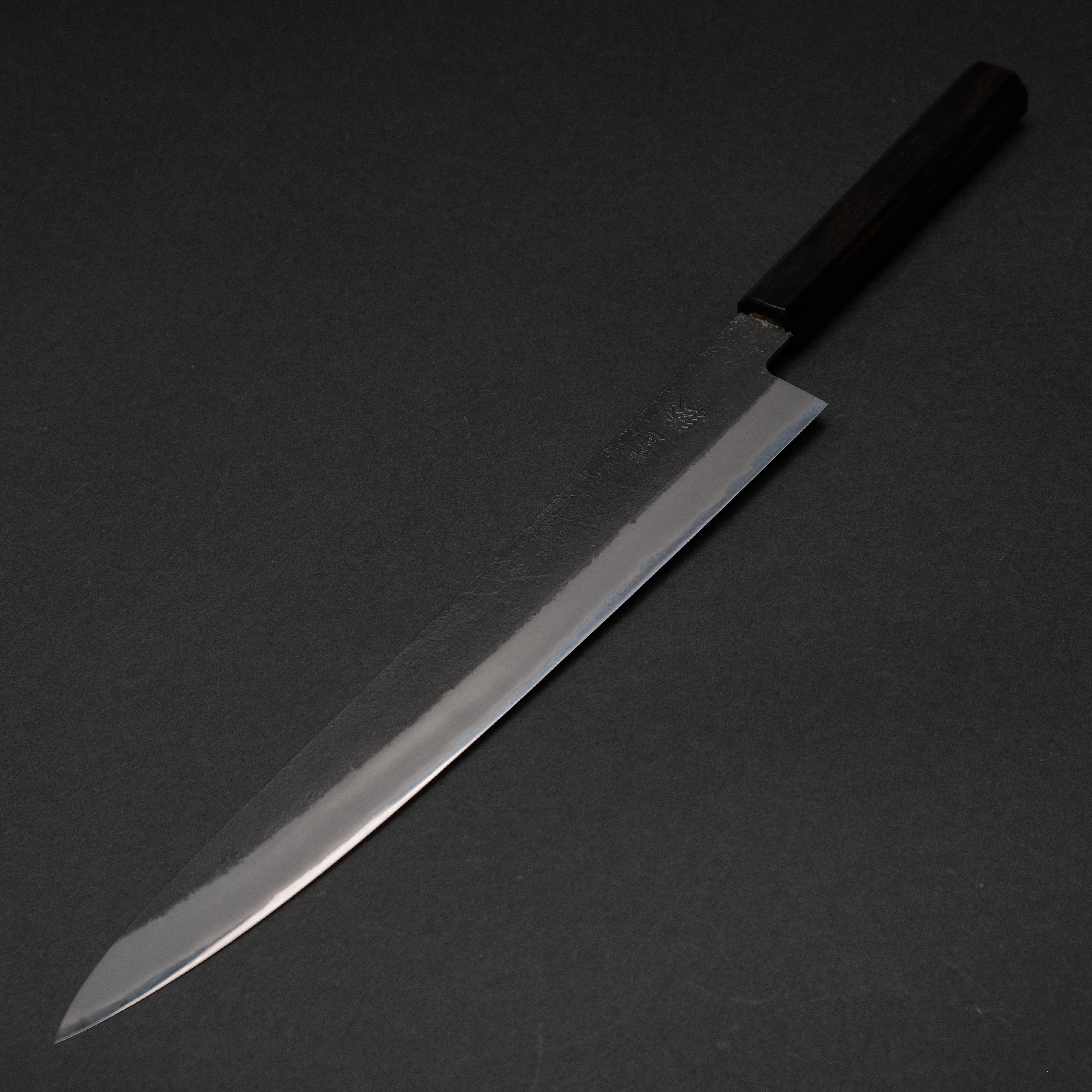 Premium Mutsumi Blue Super Kurouchi Nashiji Sujihiki Knife 270mm - Japanese High Carbon Steel Slicing Knife with Ebony Wood Handle - Perfect for Sushi, Sashimi & Meat Carving